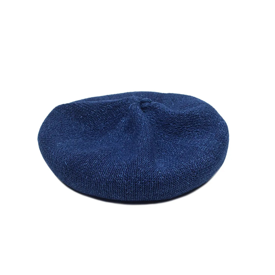 Indigo dyed cotton/linen beret