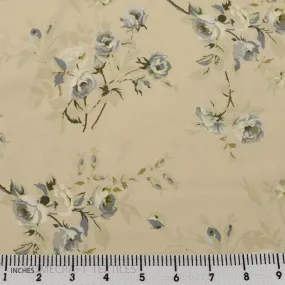 Ivory Grey Large Floral Cotton Print