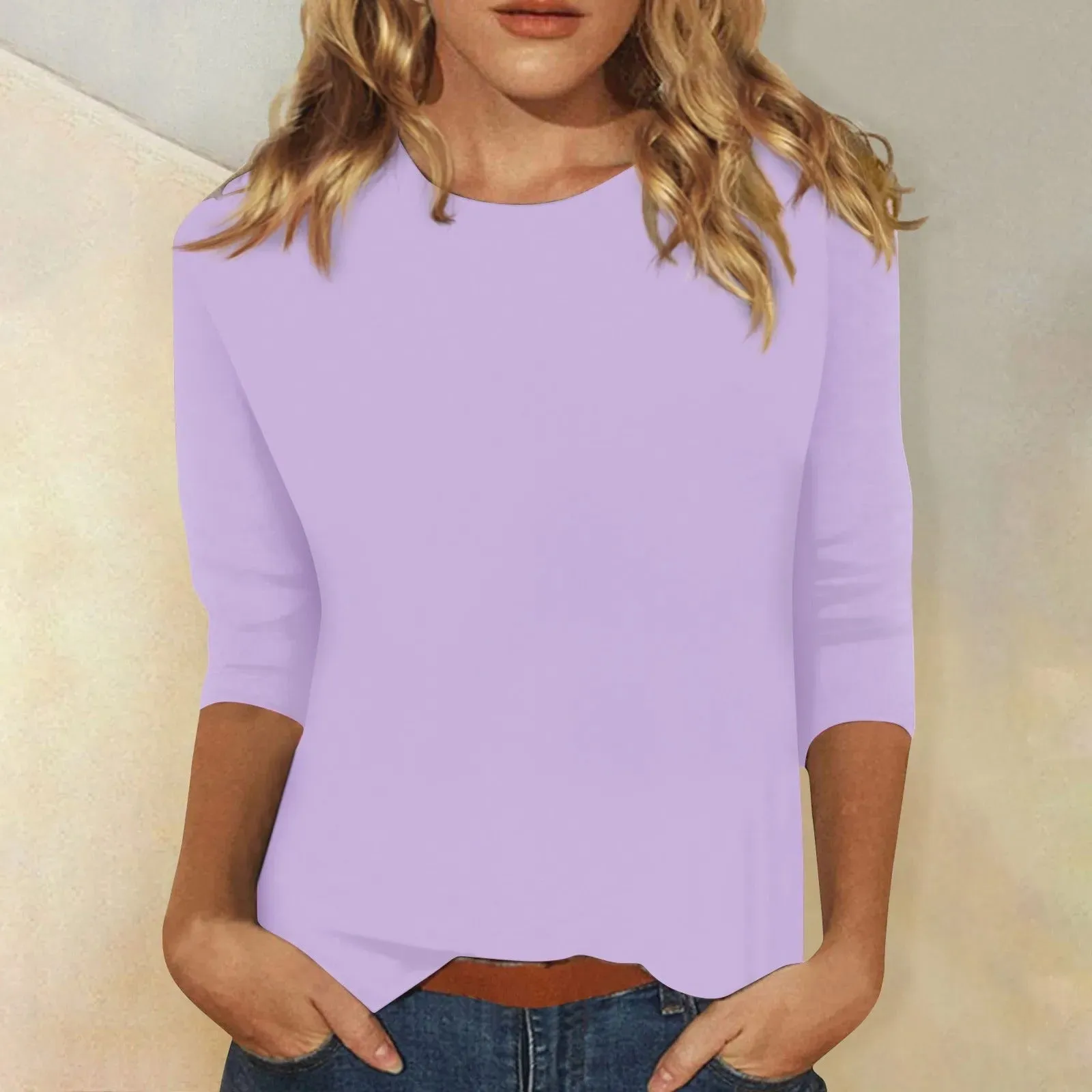 Ivyshape | Casual Long Sleeve Round Neck Shirt for Women