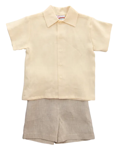 Jack and Teddy Yellow Linen Dress Shirt