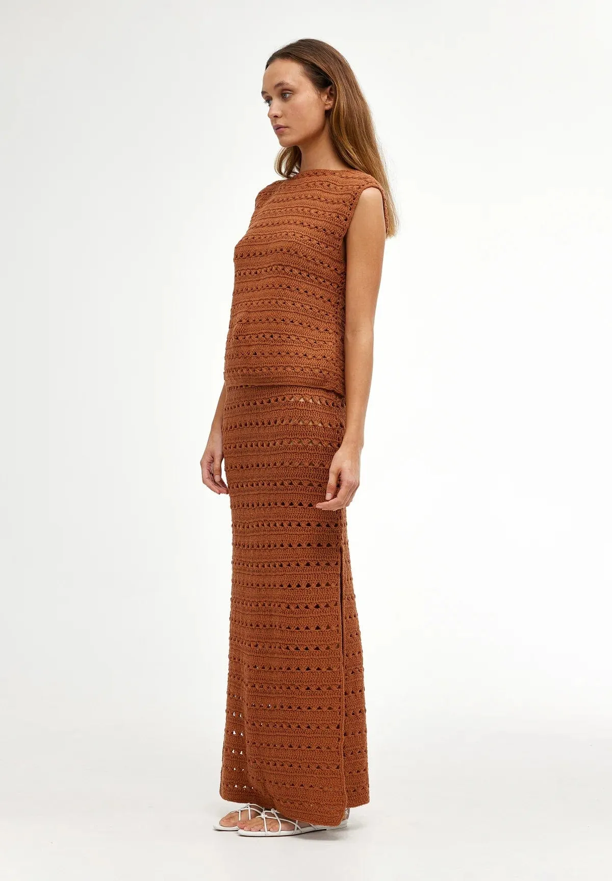 Kinney | Laura Crochet Skirt - Rust