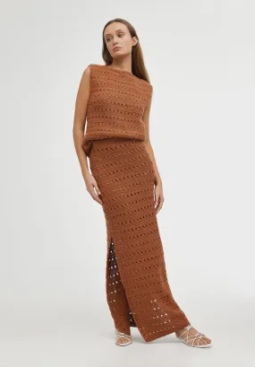 Kinney | Laura Crochet Skirt - Rust