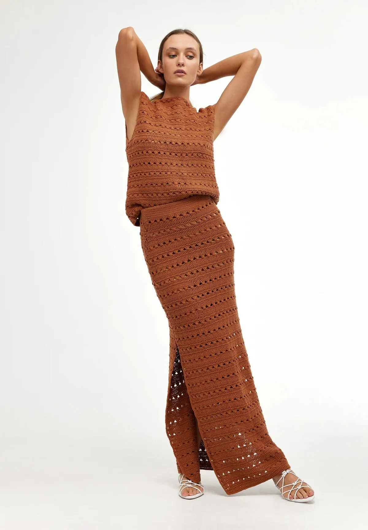 Kinney | Laura Crochet Skirt - Rust