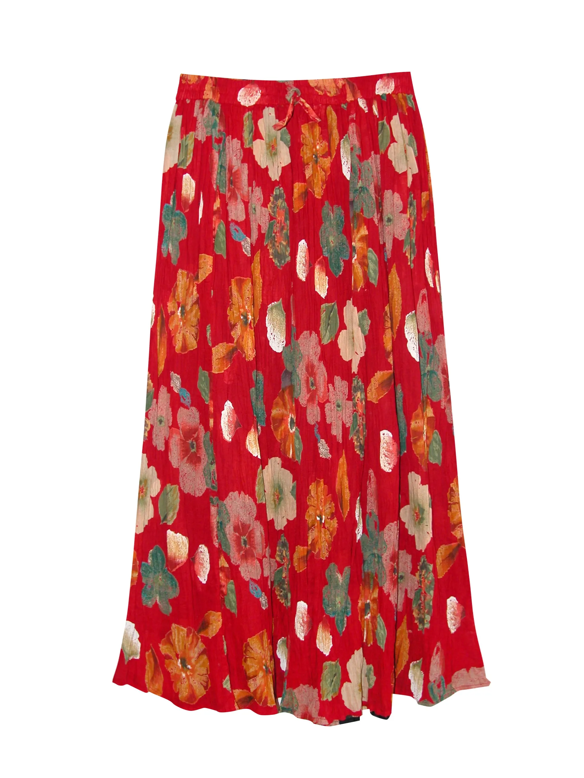 La Cera Crinkle Printed Reversible Skirt