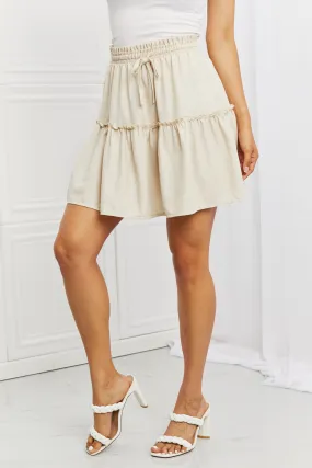 Libby Linen Mini Skirt in Ivory Beige