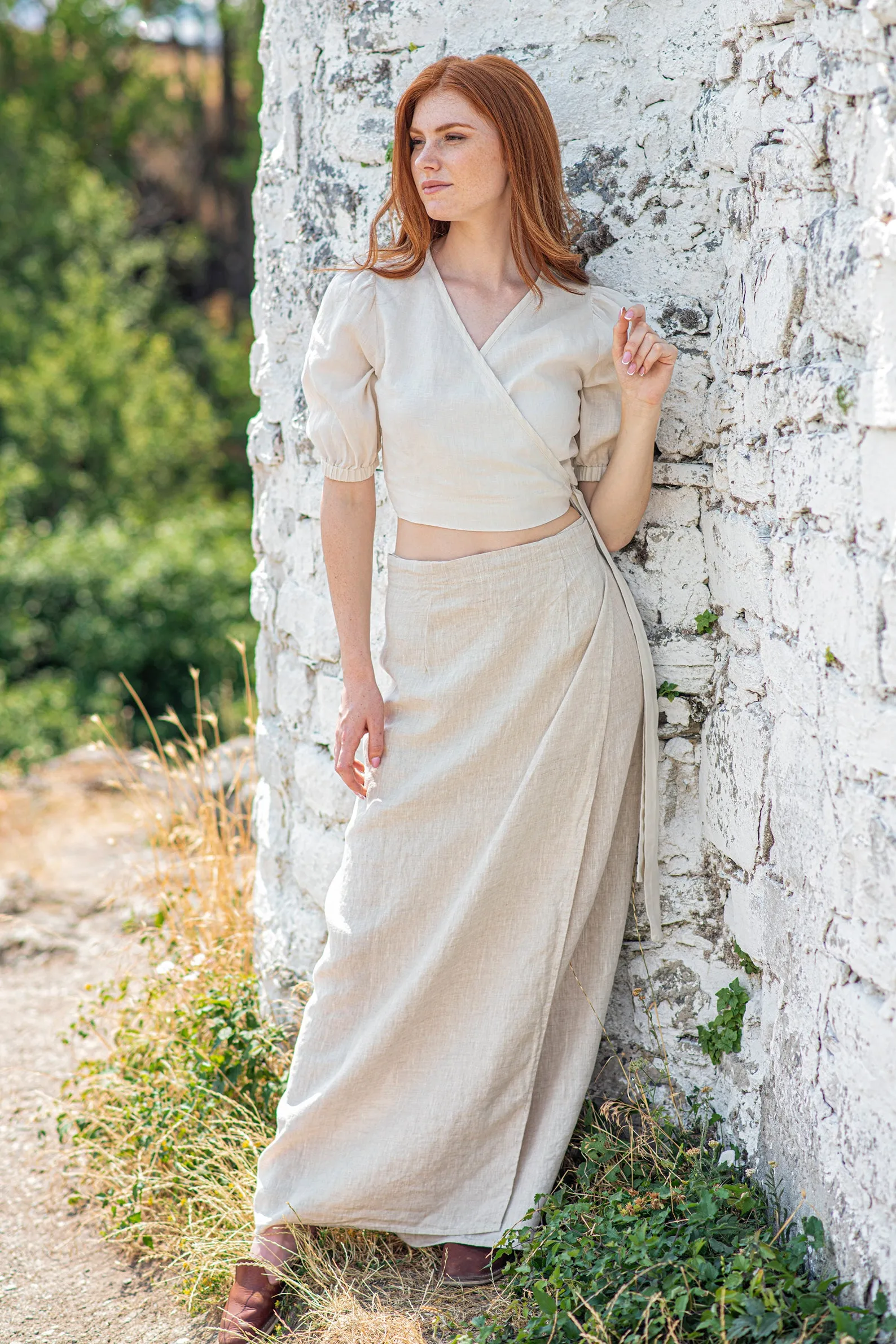 Linen Wrap Skirt