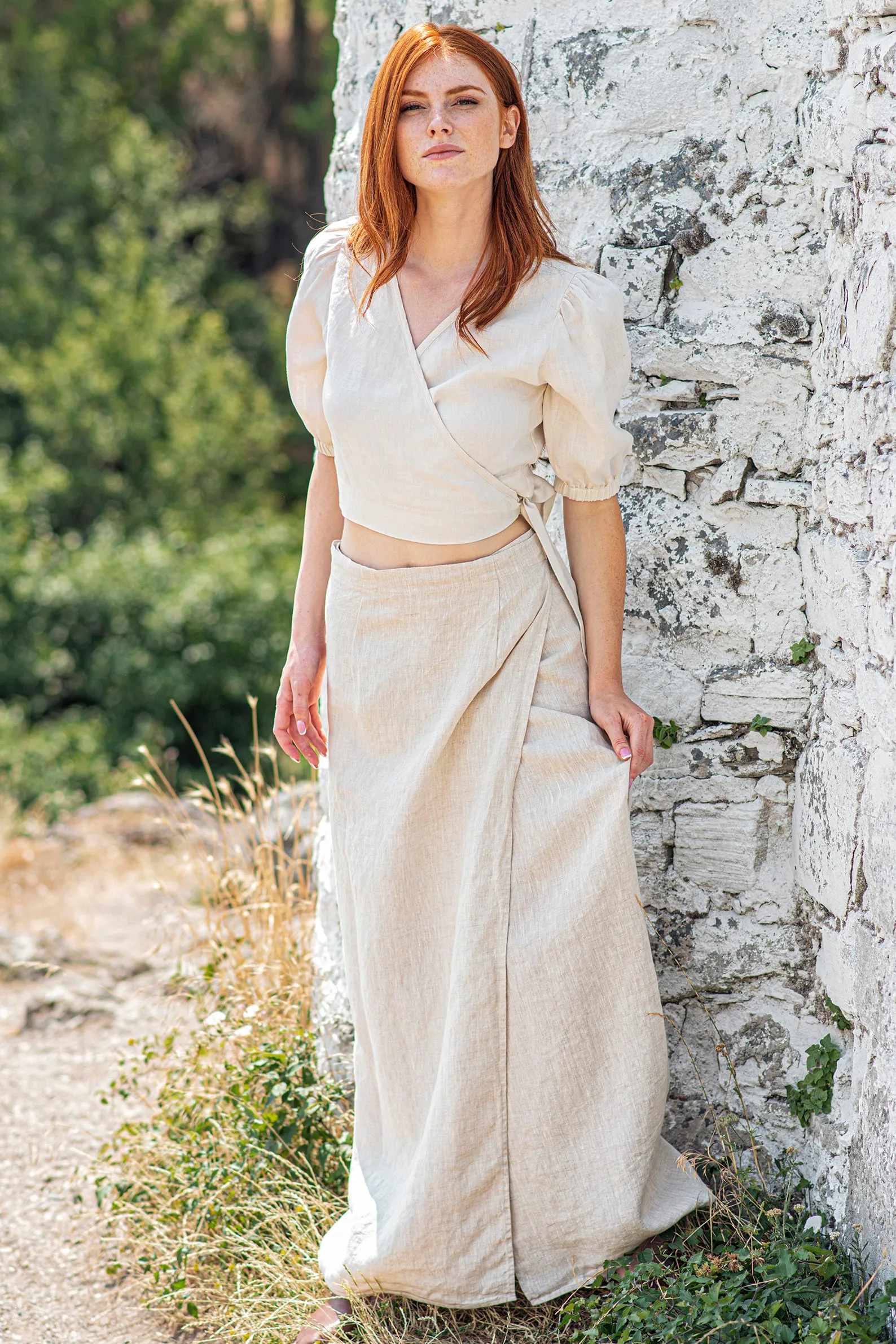 Linen Wrap Skirt