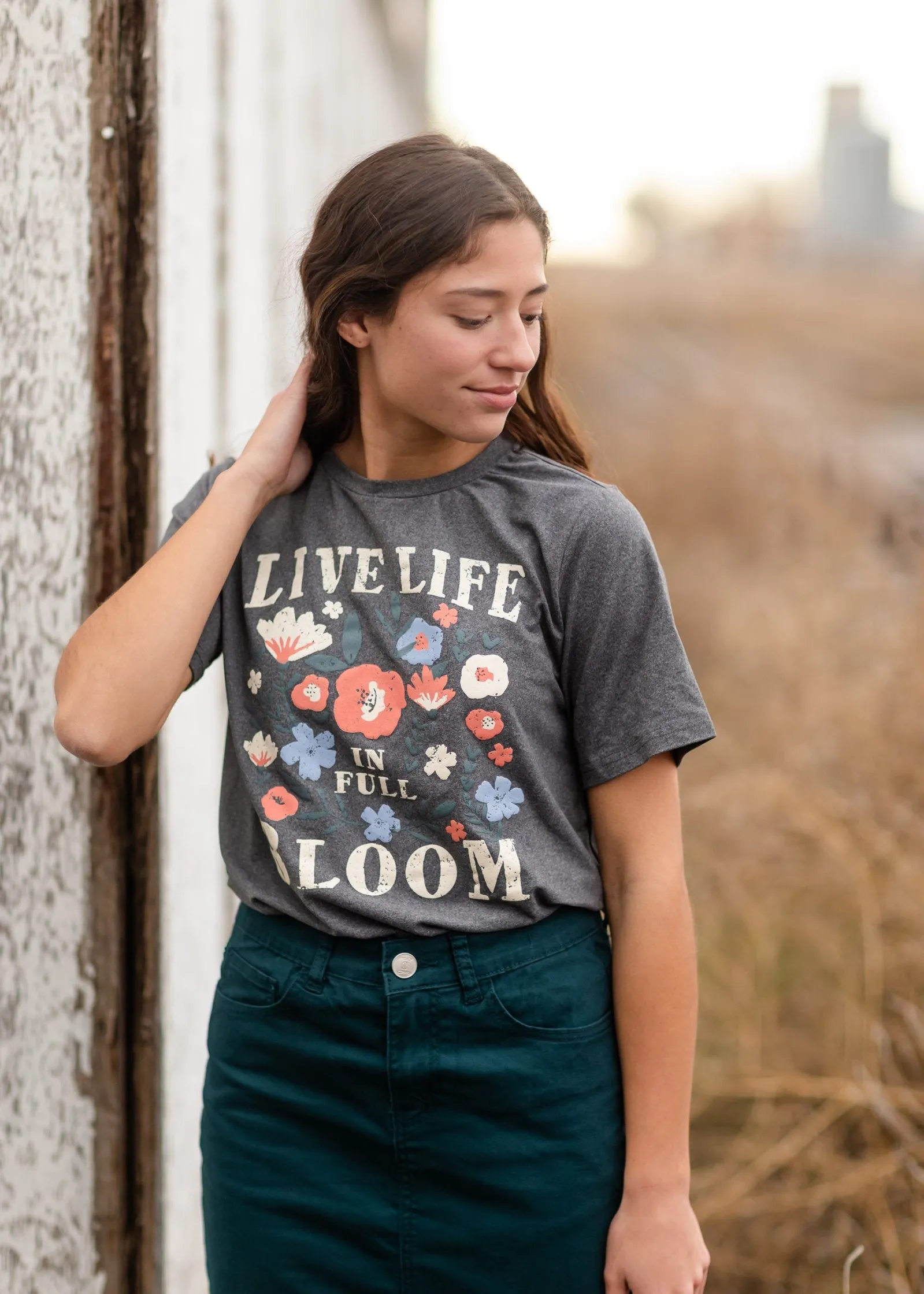 Live Life in Full Bloom Floral Graphic Tee - Final Sale