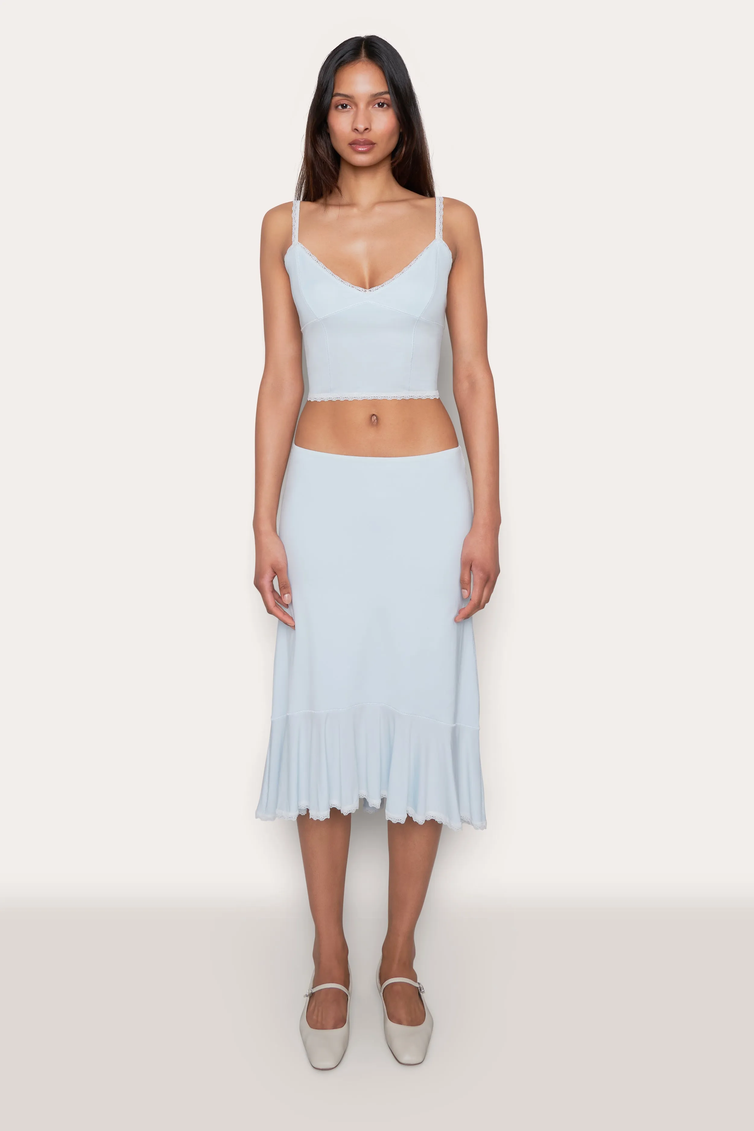 Low Rise Dainty Midi Skirt