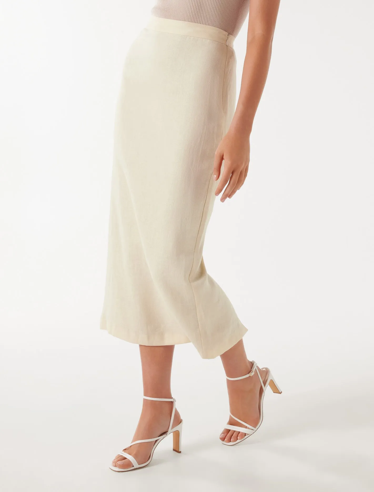 Lucy Linen Column Midi Skirt