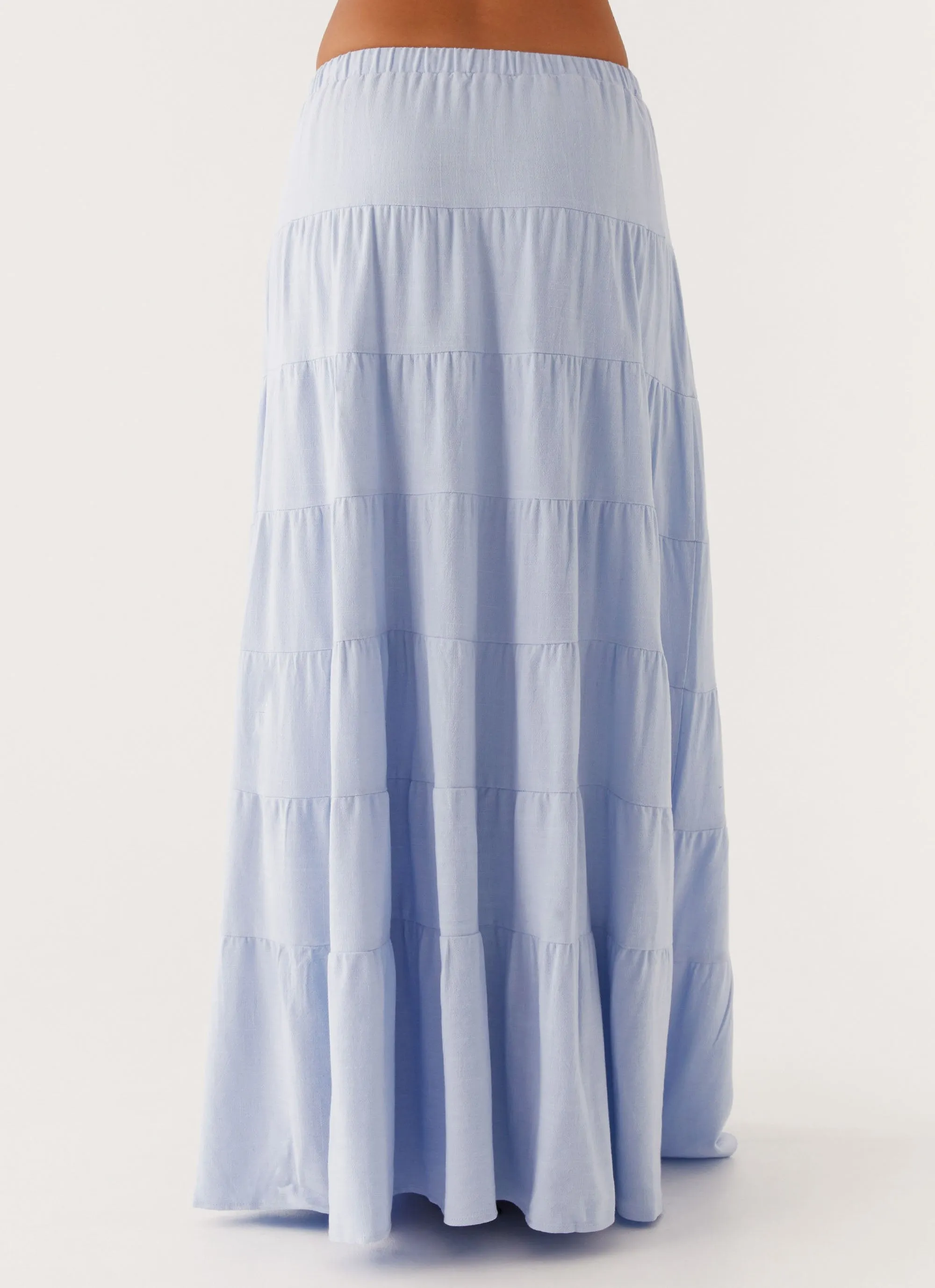 Mariella Linen Maxi Skirt - Blue