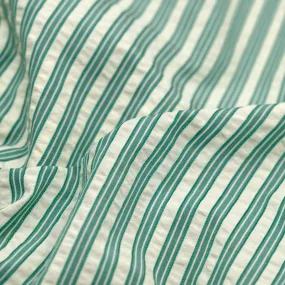 Medley Stripe Poly Cotton Seersucker - Viridian