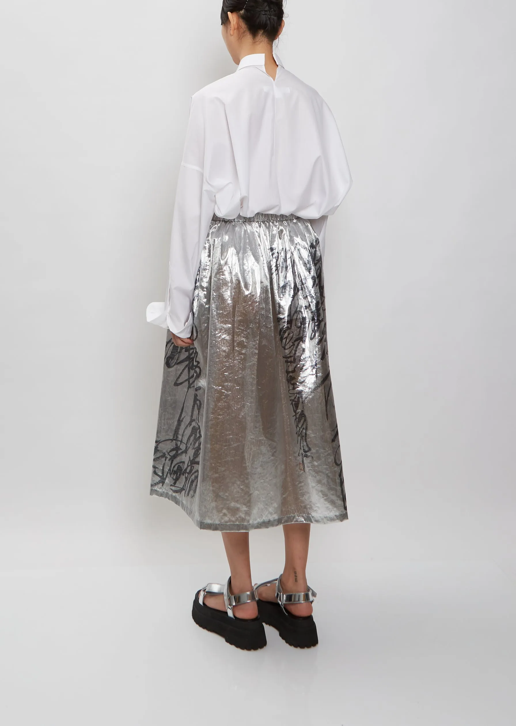 Metallic Midi Skirt