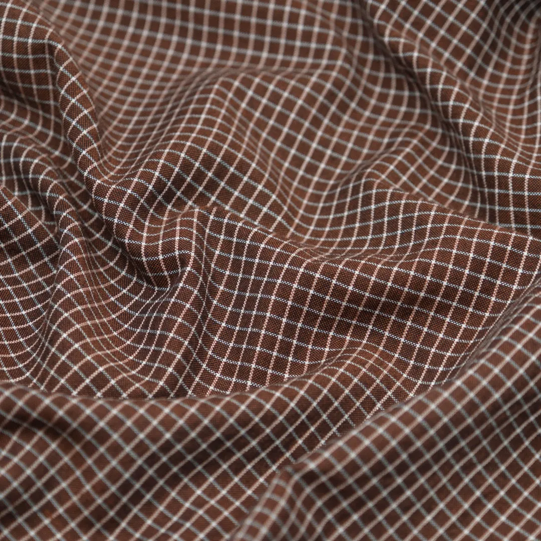 Mini Check Lightweight Handwoven Cotton - Cocoa