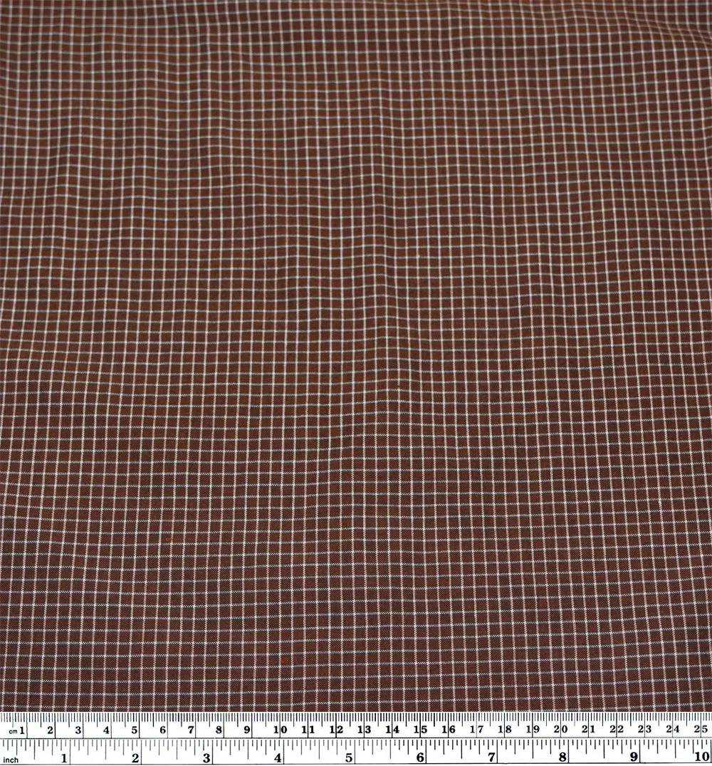 Mini Check Lightweight Handwoven Cotton - Cocoa