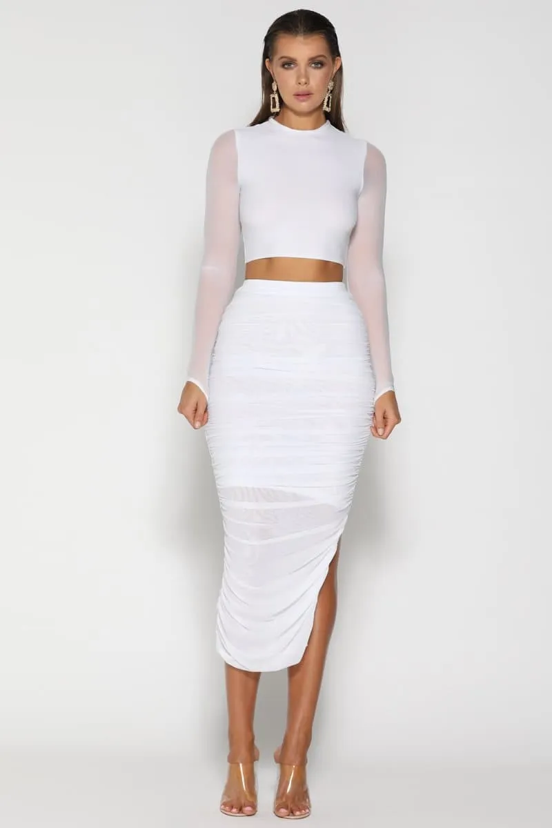 Mirah Mesh Skirt - White