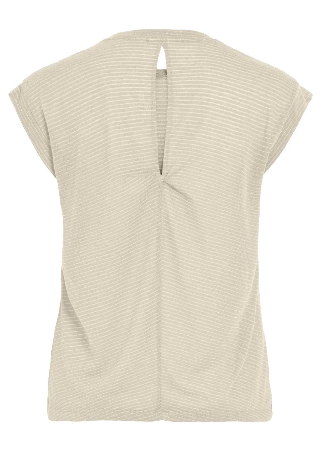 Mirella Lurex Knitted T-shirt in Cream