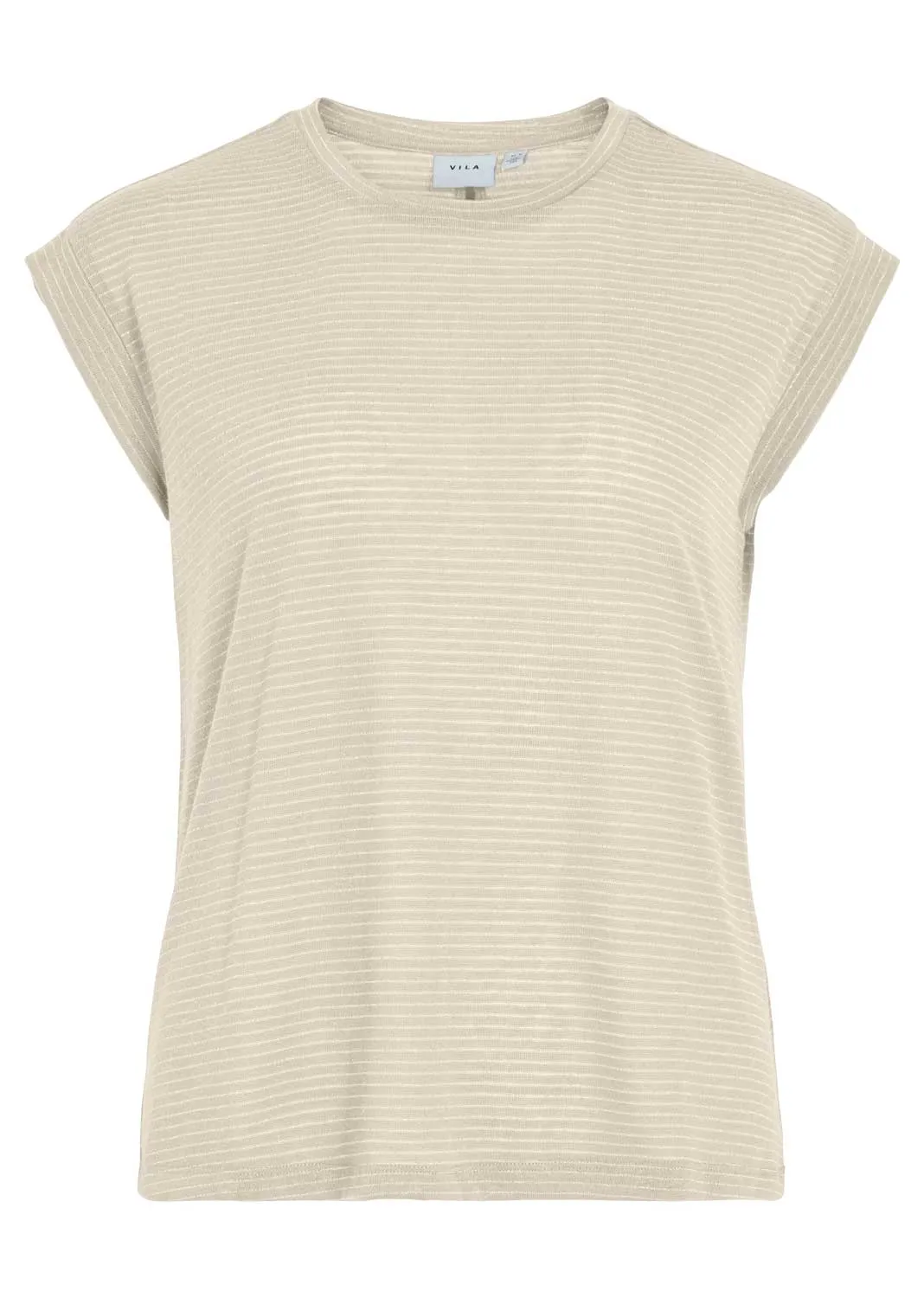 Mirella Lurex Knitted T-shirt in Cream