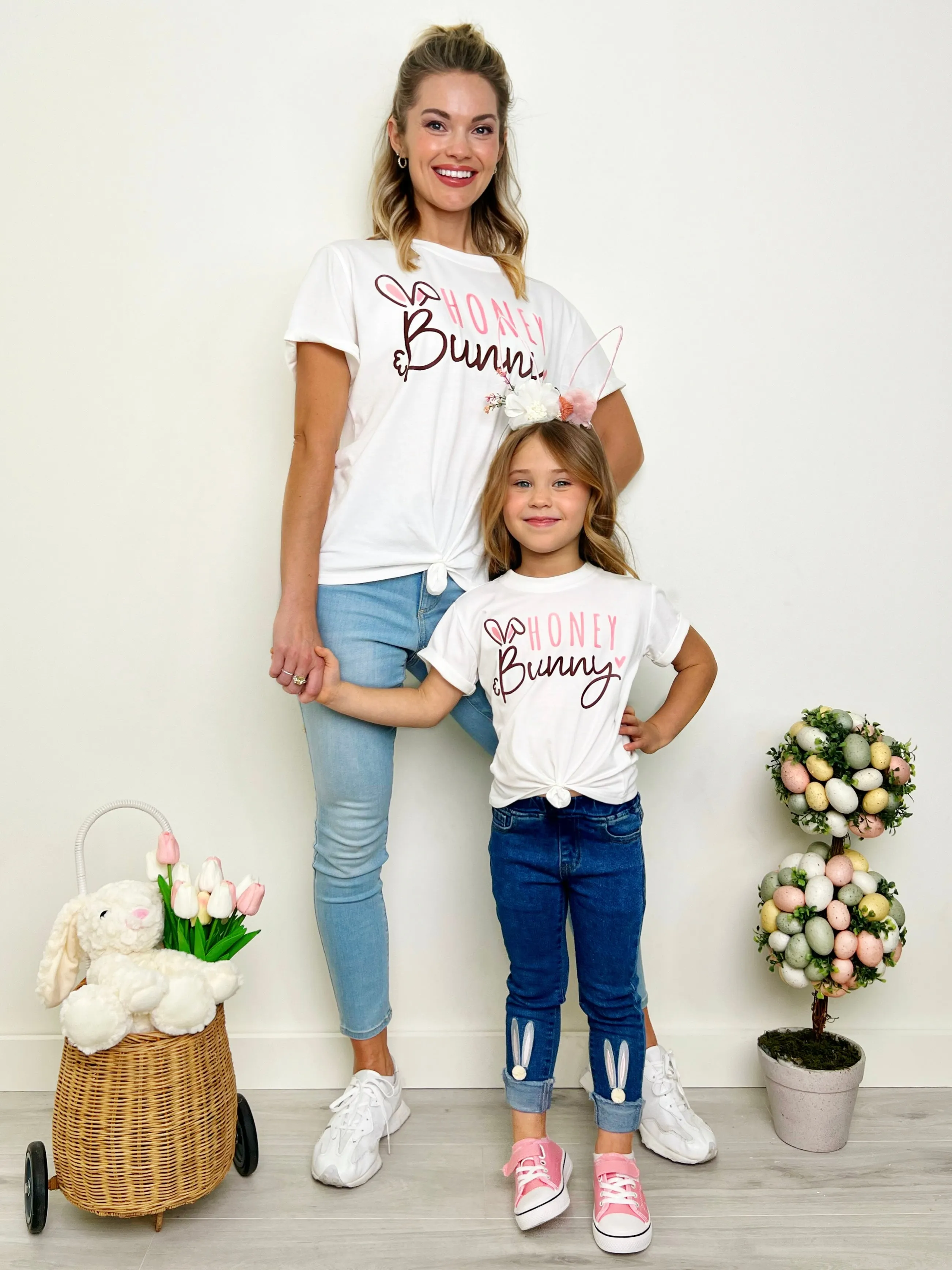 Mommy and Me Honey Bunny Knot Hem Top