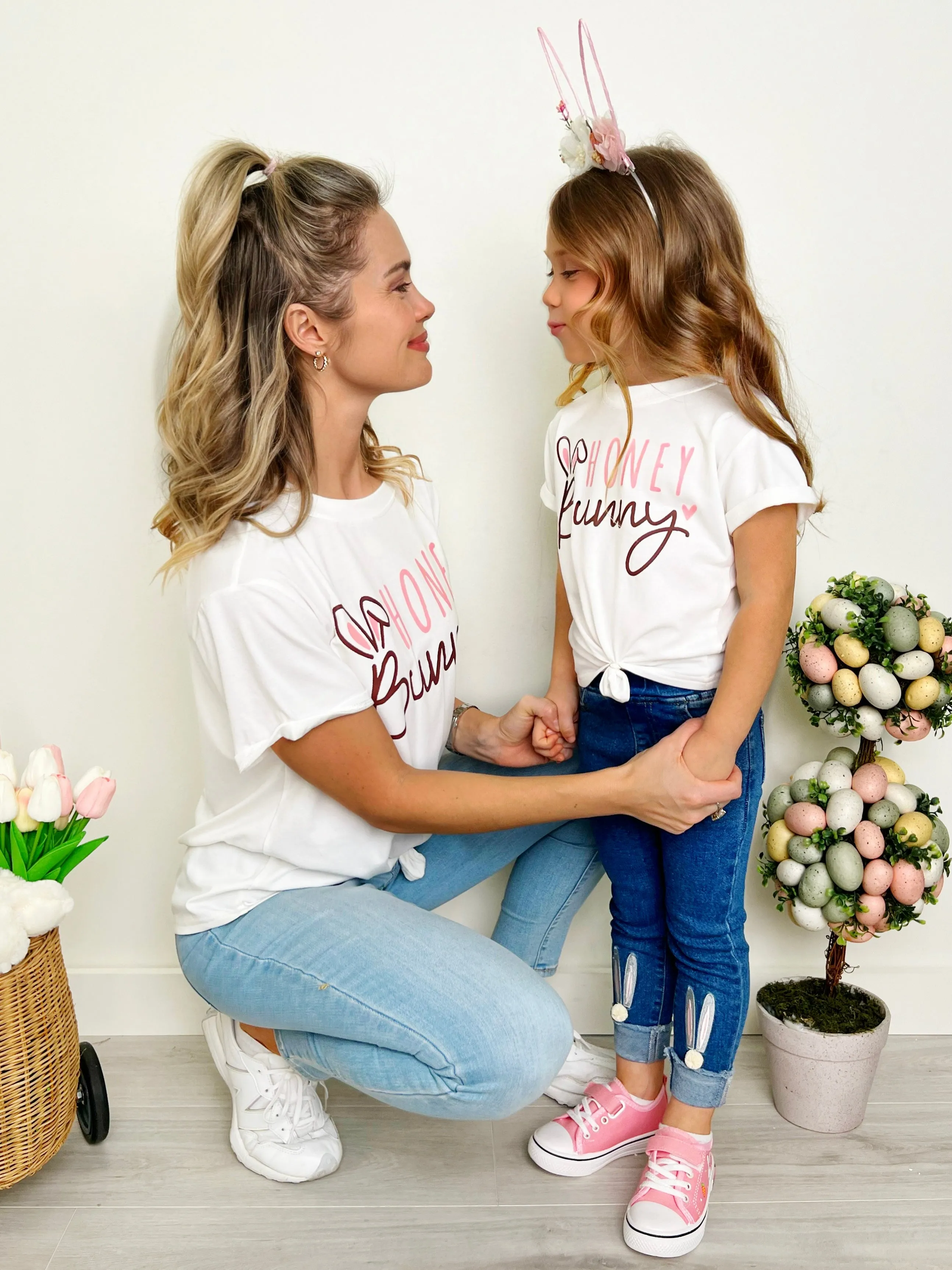 Mommy and Me Honey Bunny Knot Hem Top