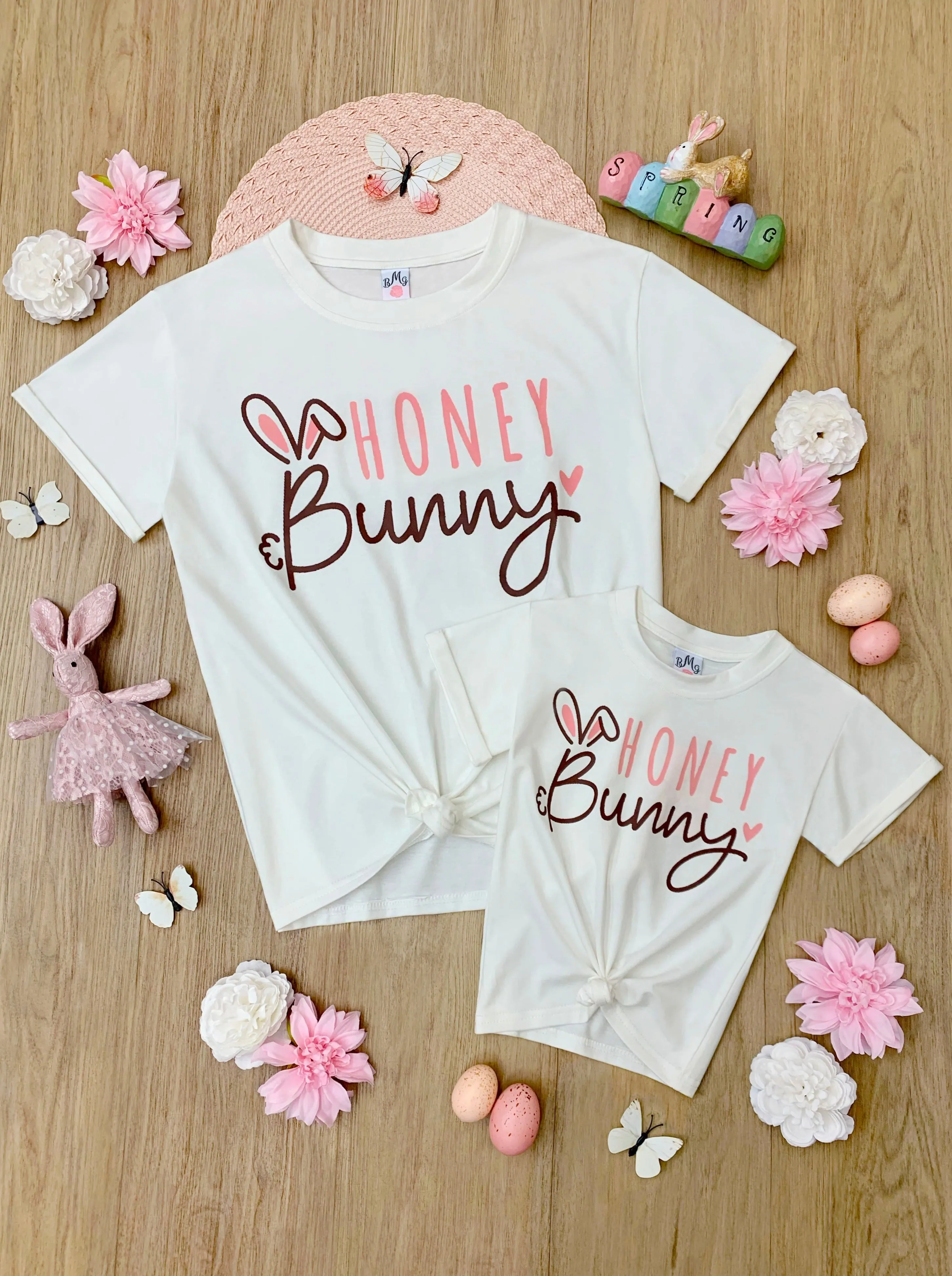 Mommy and Me Honey Bunny Knot Hem Top