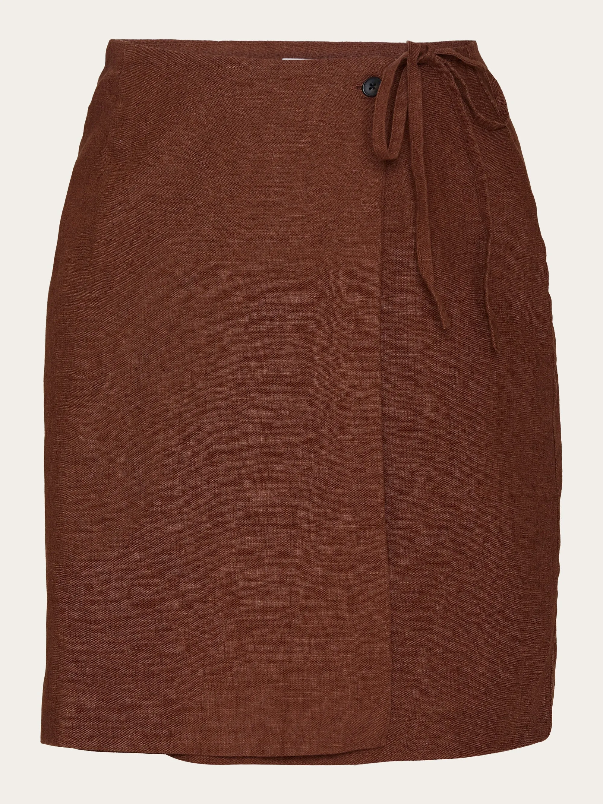 Natural linen wrap skirt - Tiramisu