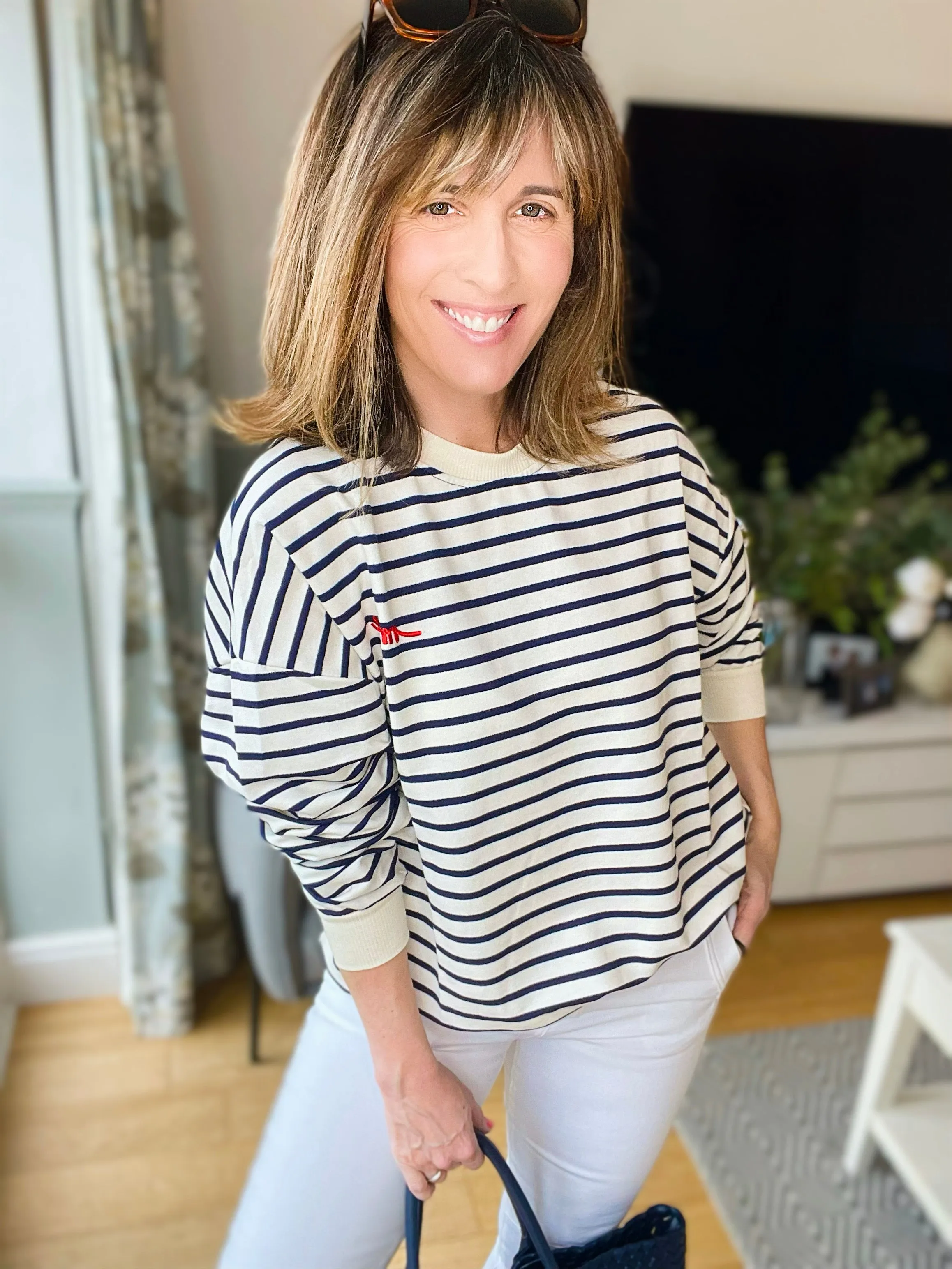 Navy Breton Sweatshirt