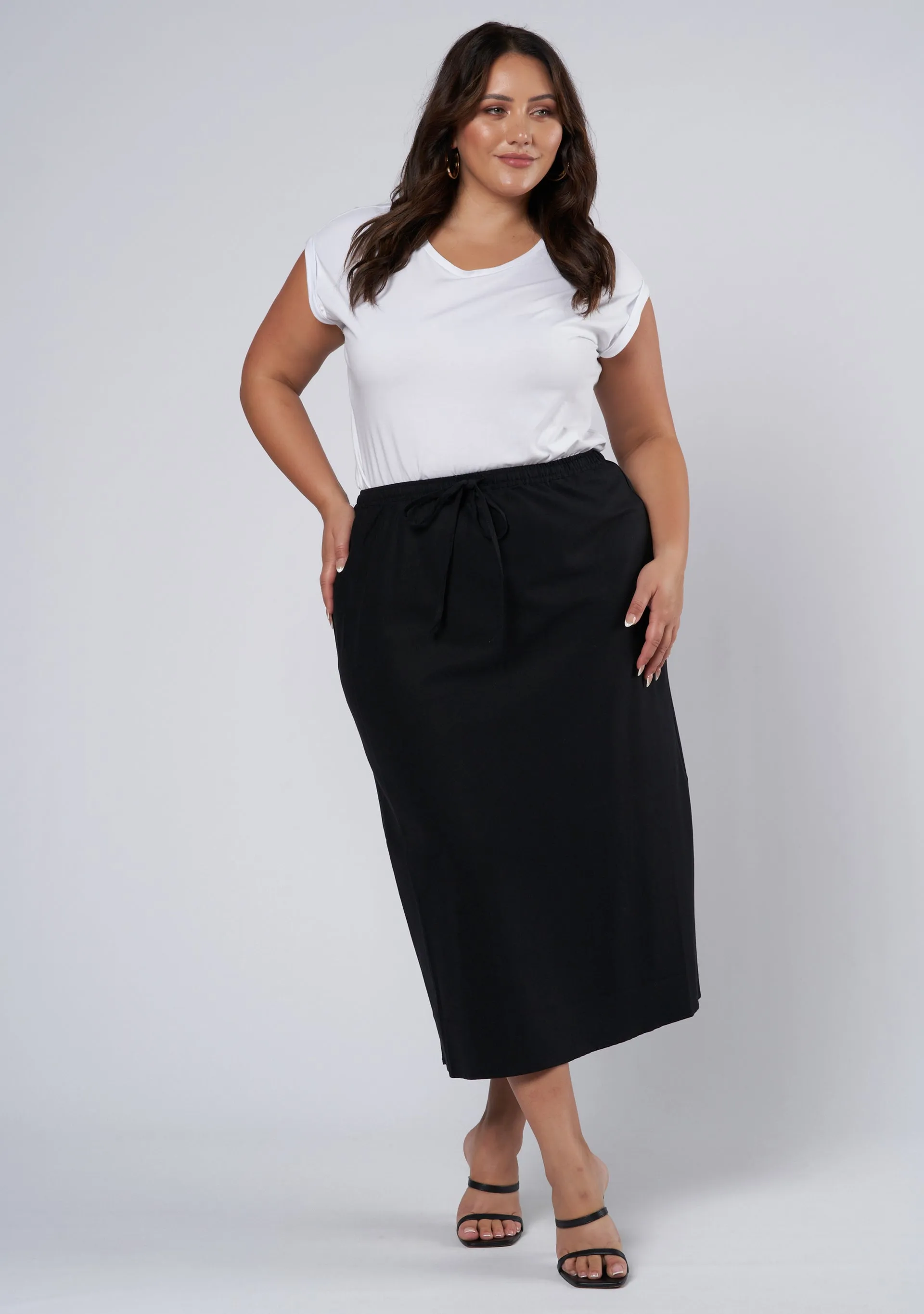 Olsen Linen Midi Skirt