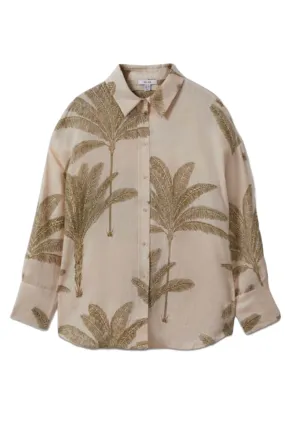 Oskia Linen Tropical Print Shirt