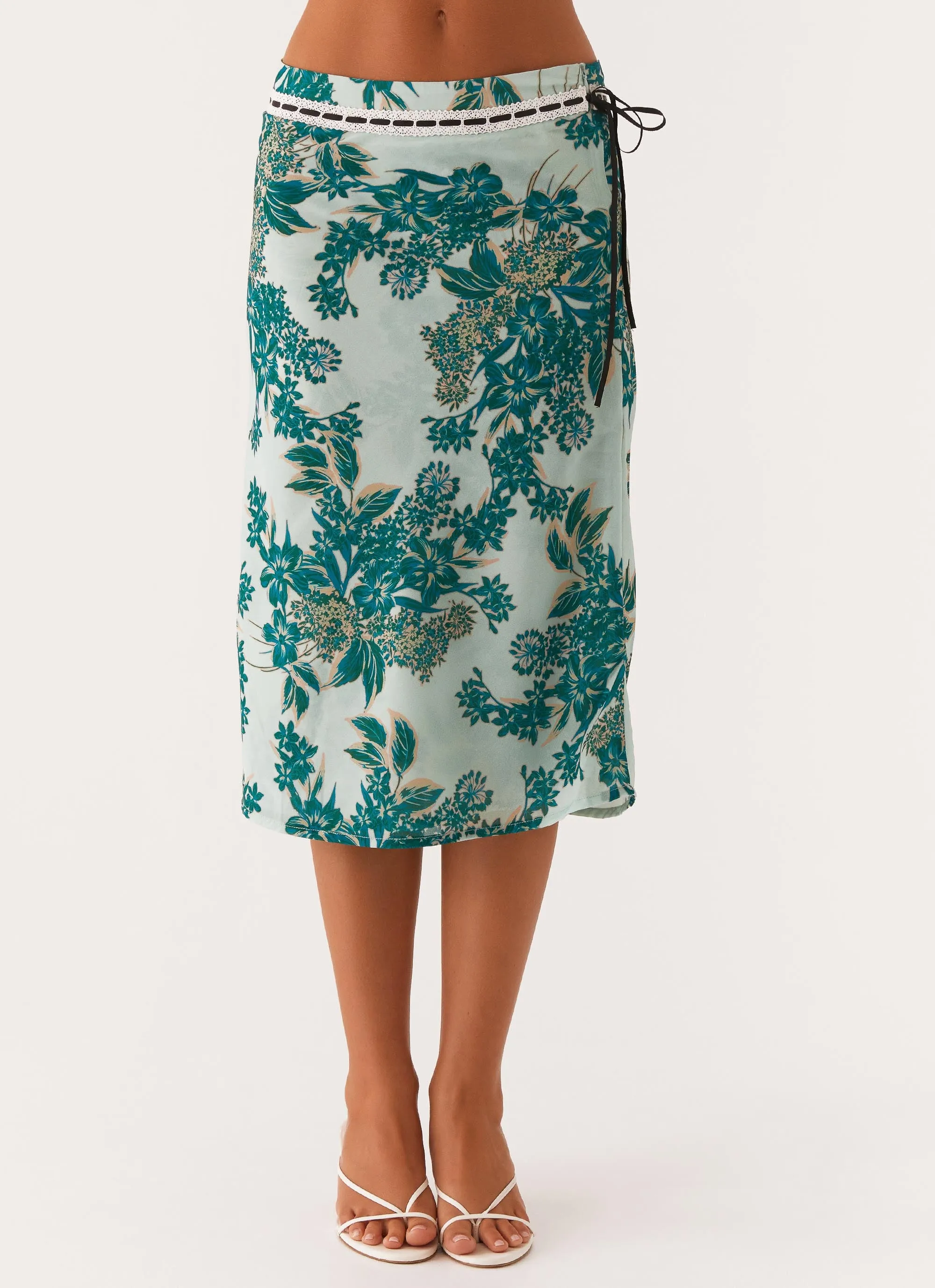 Peony Quartz Midi Skirt - Cloud Nine Floral