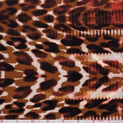 Persimmon/Rust Animal Print Crepe Georgette Fabric