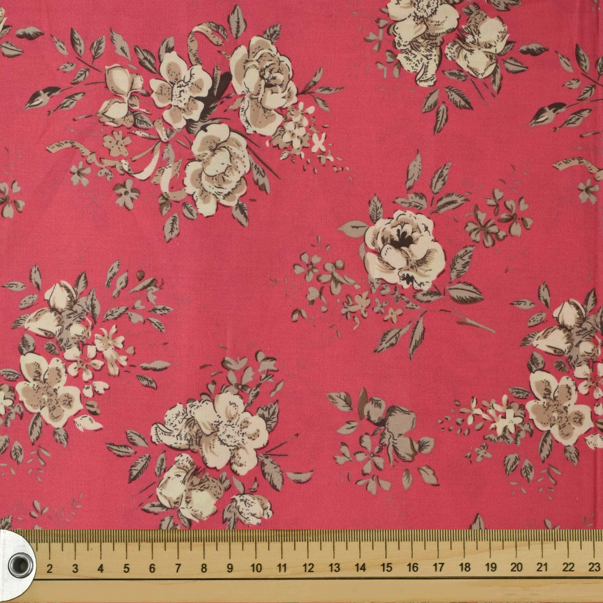 Pink Blush Painted Flowers Cotton Print