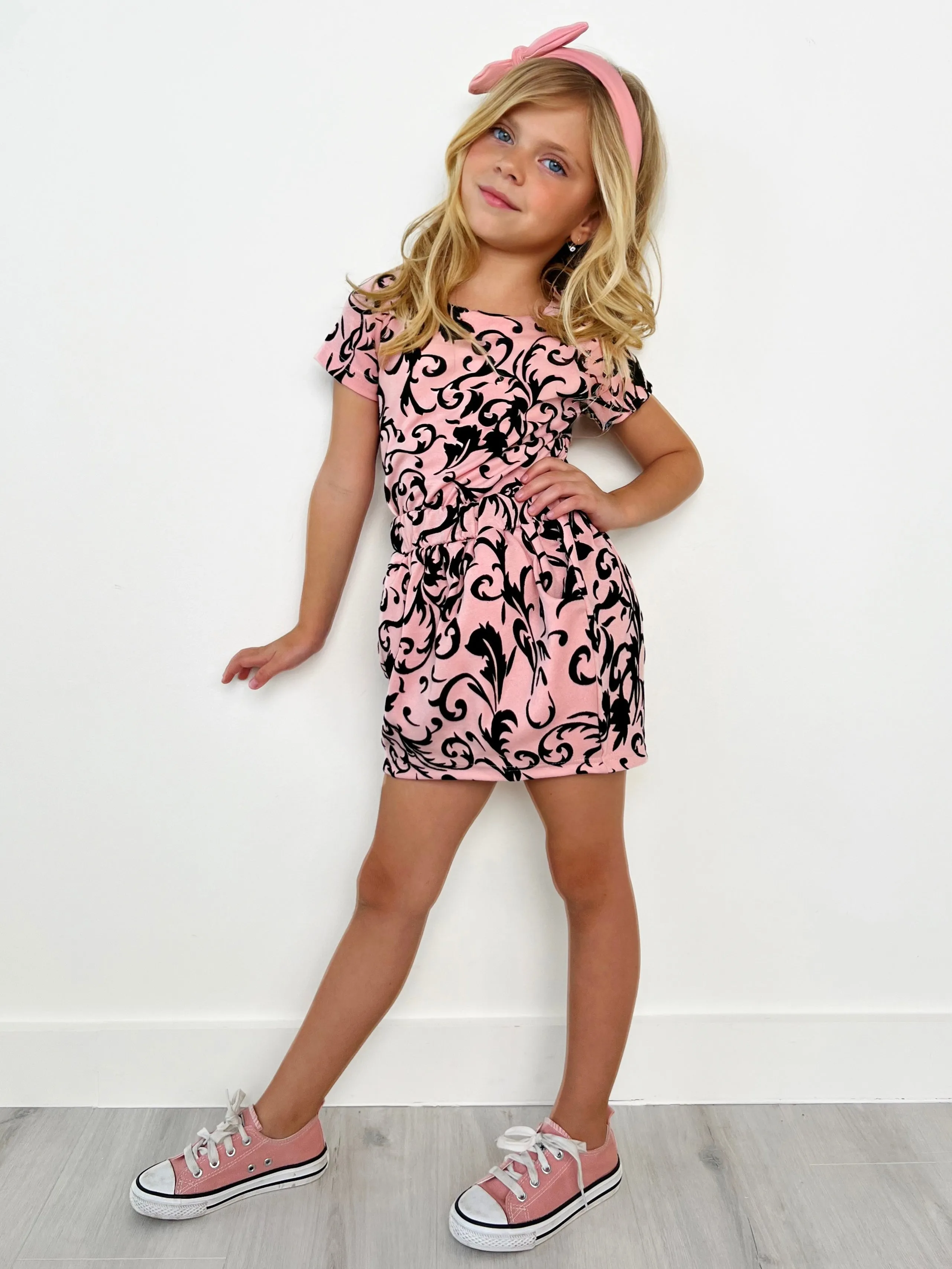 Pink Passion Velvet Brocade Top by Kids Couture