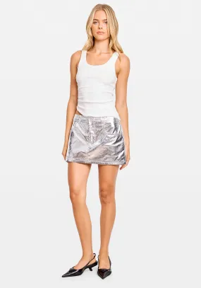 PLATINUM MICRO SKIRT SILVER