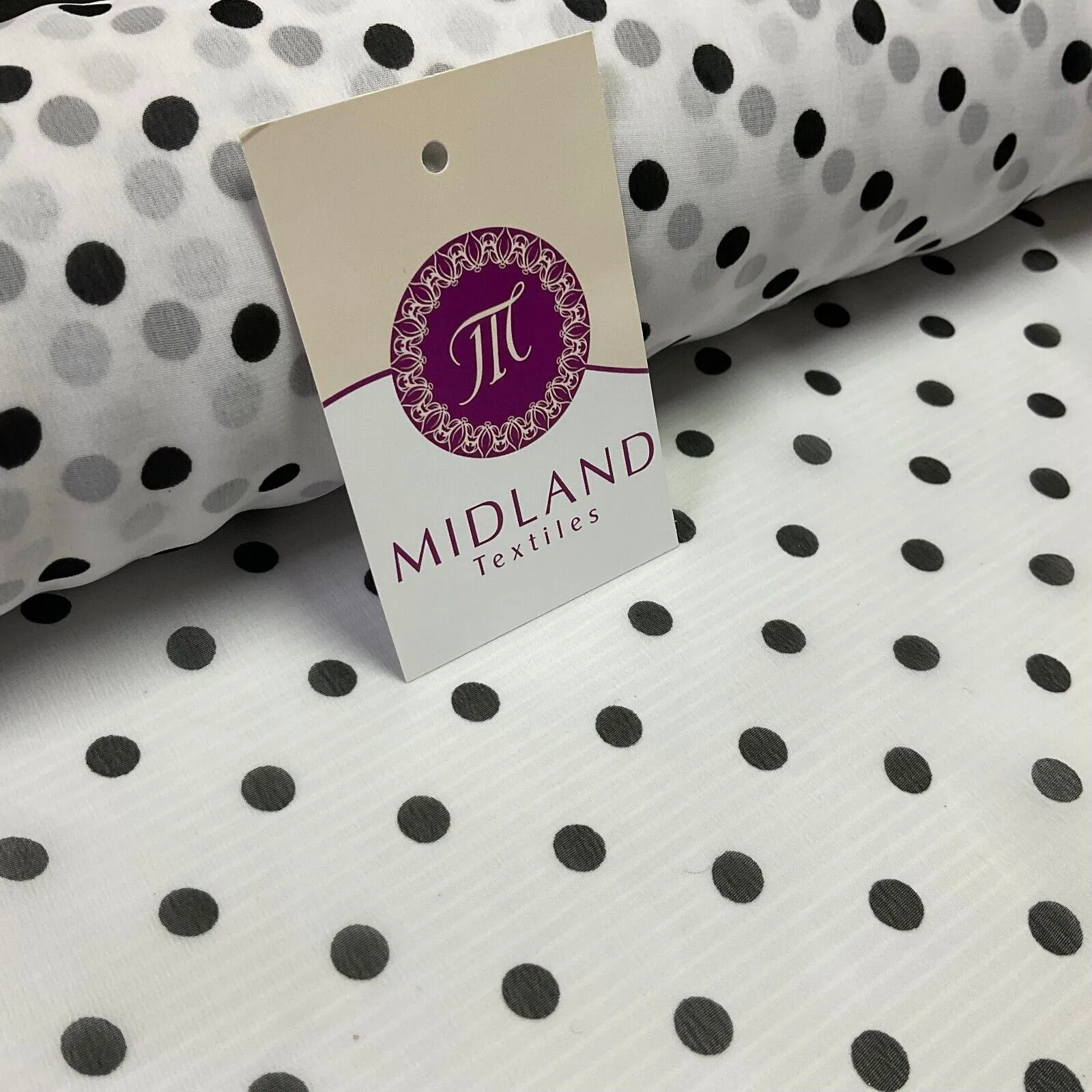 Polka Dot Spot Sheer, Flowy dress blouse chiffon fabric 58 inches wide M1748