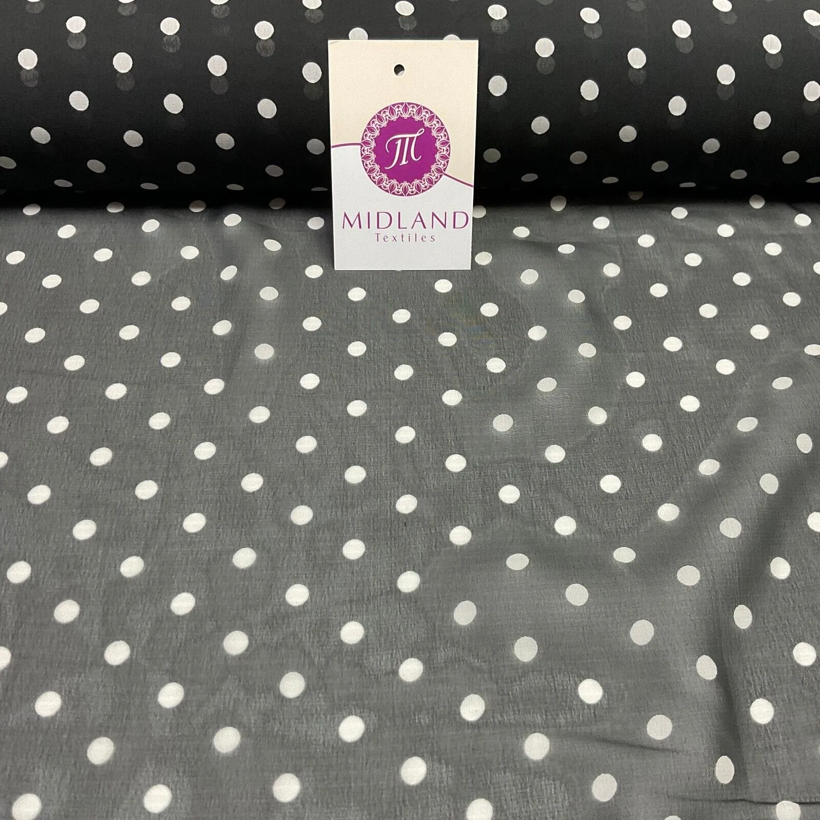 Polka Dot Spot Sheer, Flowy dress blouse chiffon fabric 58 inches wide M1748