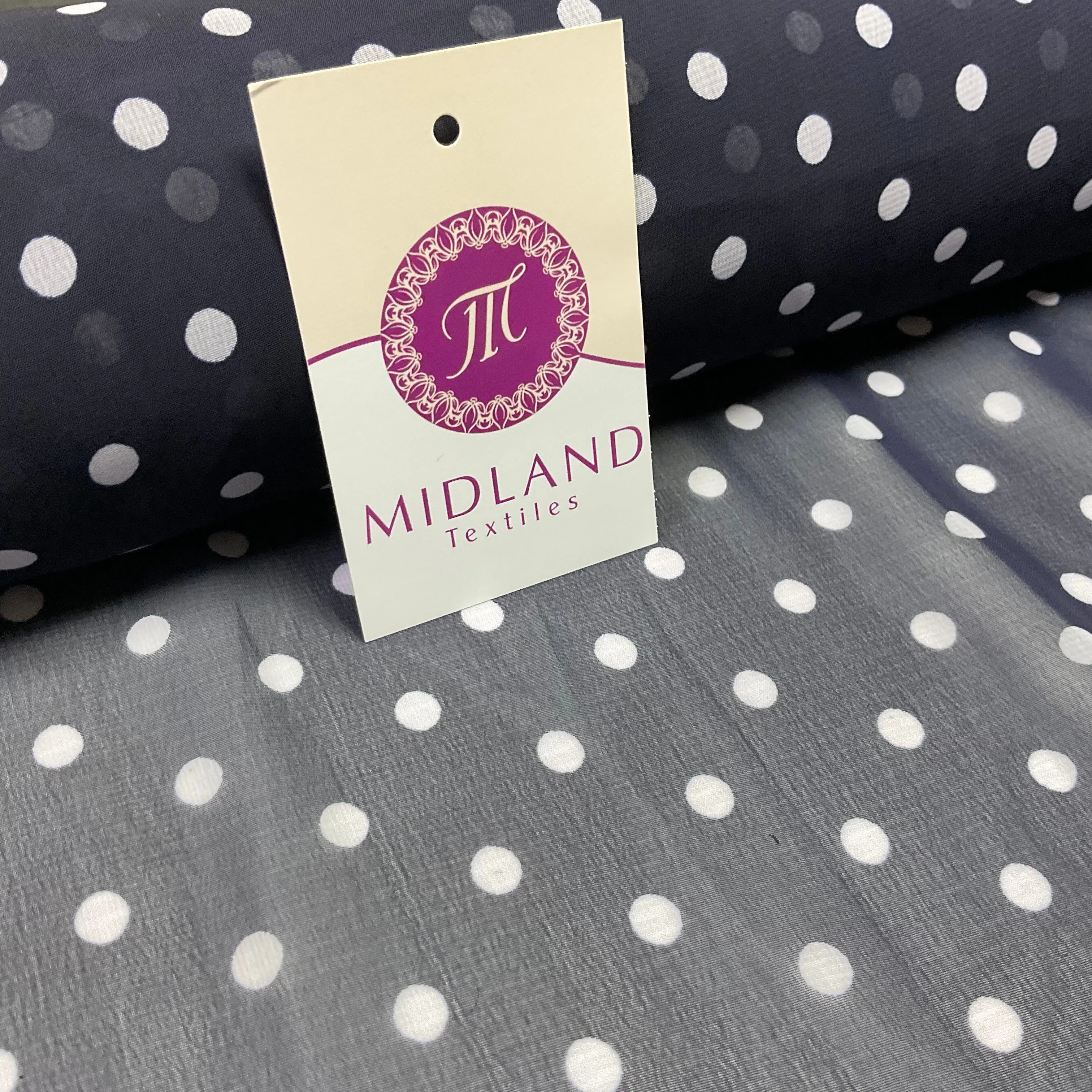 Polka Dot Spot Sheer, Flowy dress blouse chiffon fabric 58 inches wide M1748