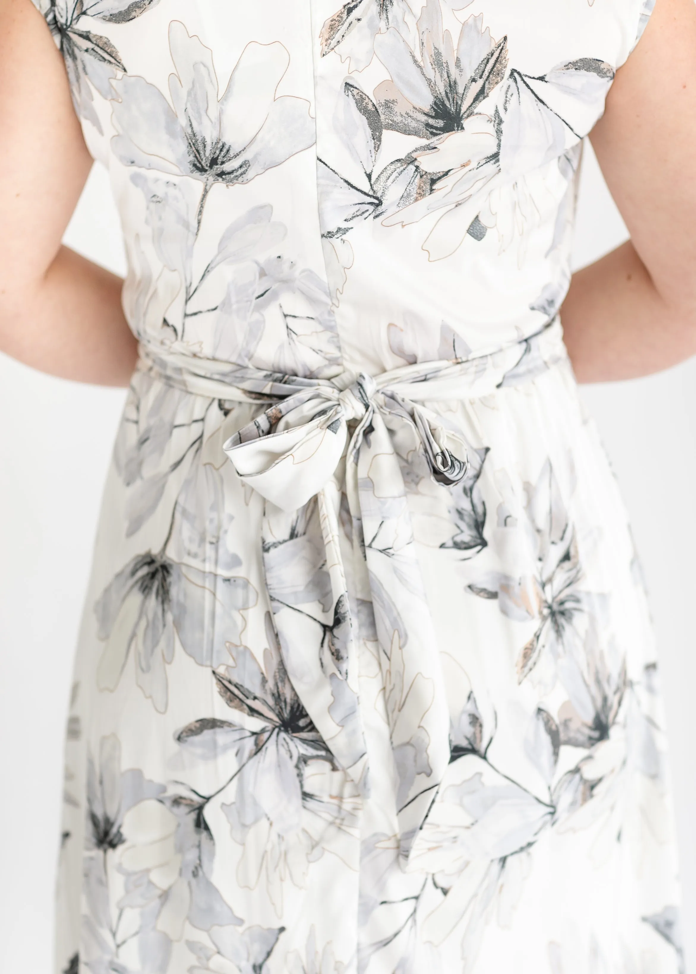 Powder Blue Floral Wrap Midi Dress - FINAL SALE