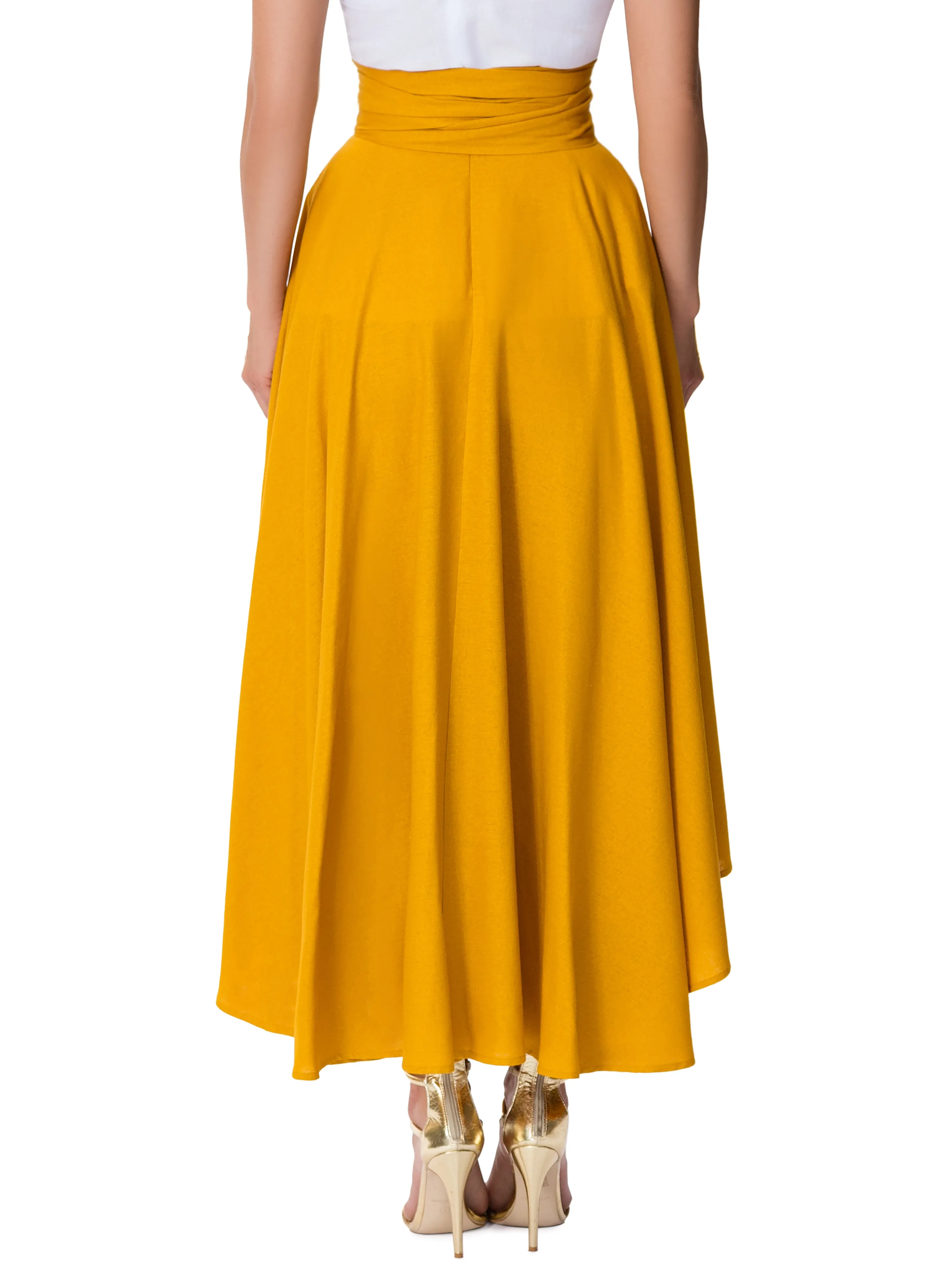 "Hollywood" Mango Belted Midi Skirt