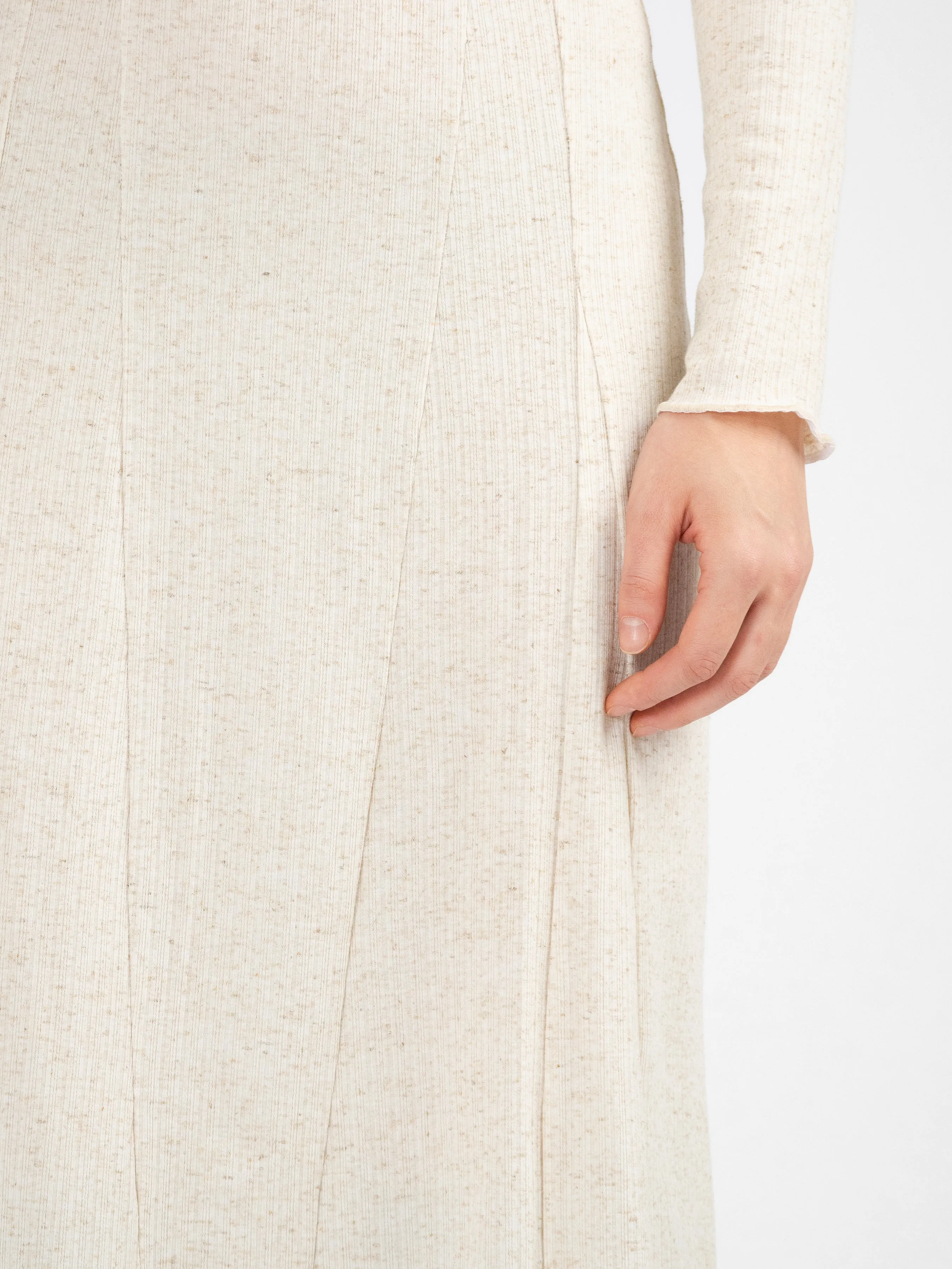 REKITTA linen blend long sleeve dress