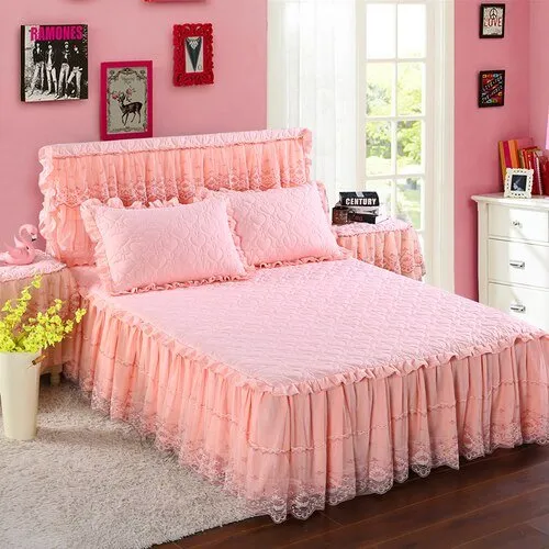 Romantic Flower Pattern Bed Skirt