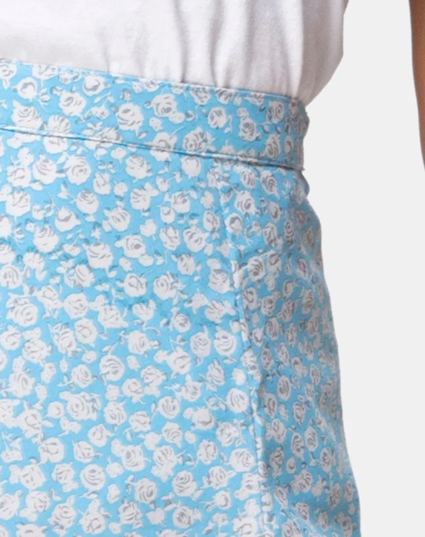 Saika Midi Skirt in Ditsy Rose Blue