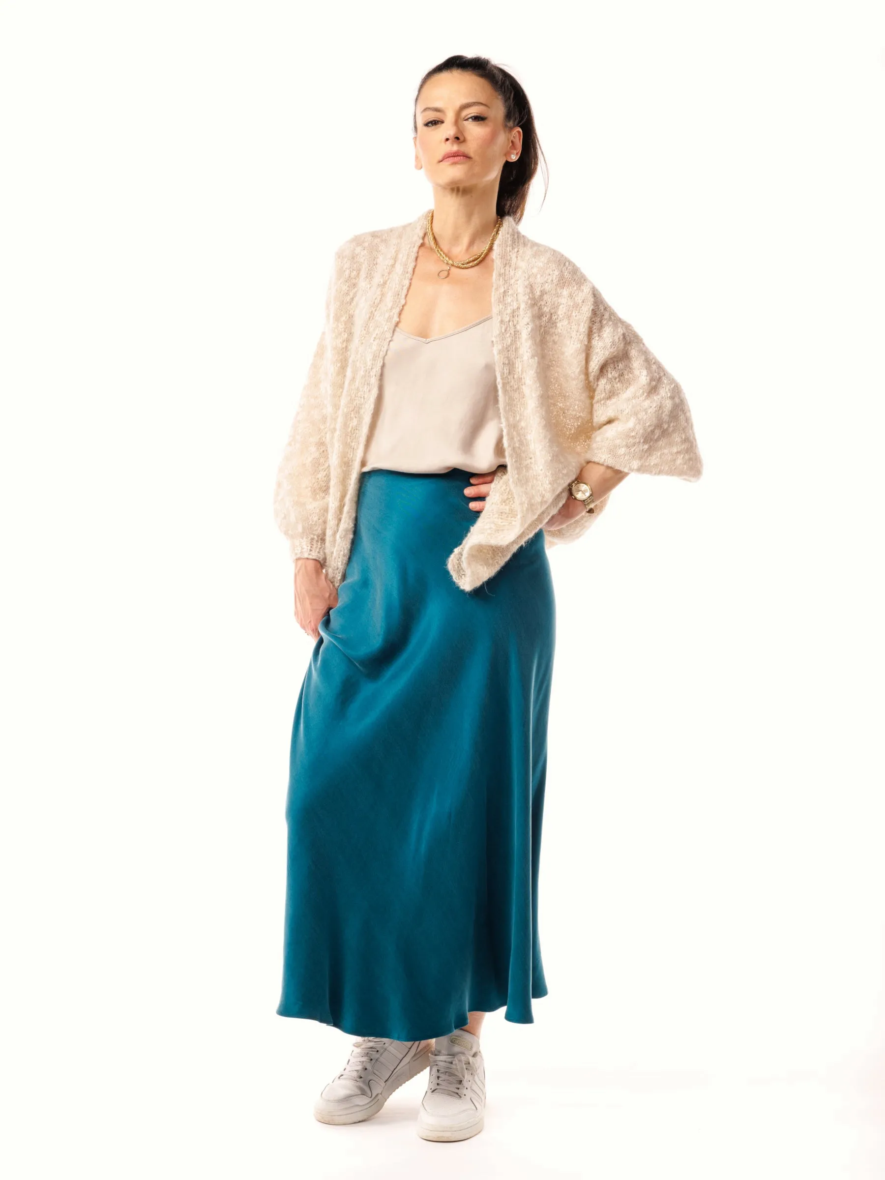 Saint Tropez Green Cupro and Ecovero Skirt