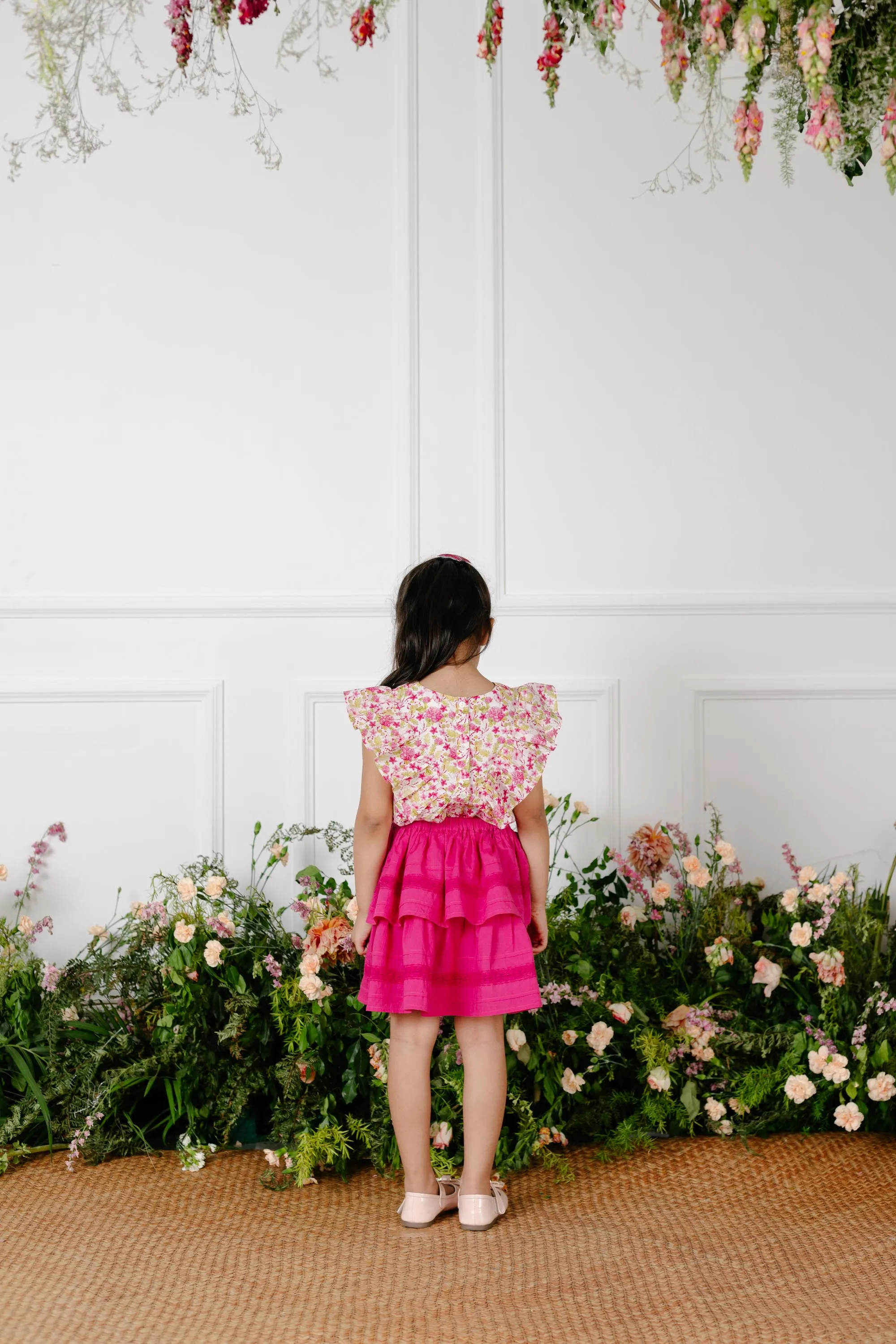 Set of Esme Girls Top and Camila Skirt - Pink/Fuchsia