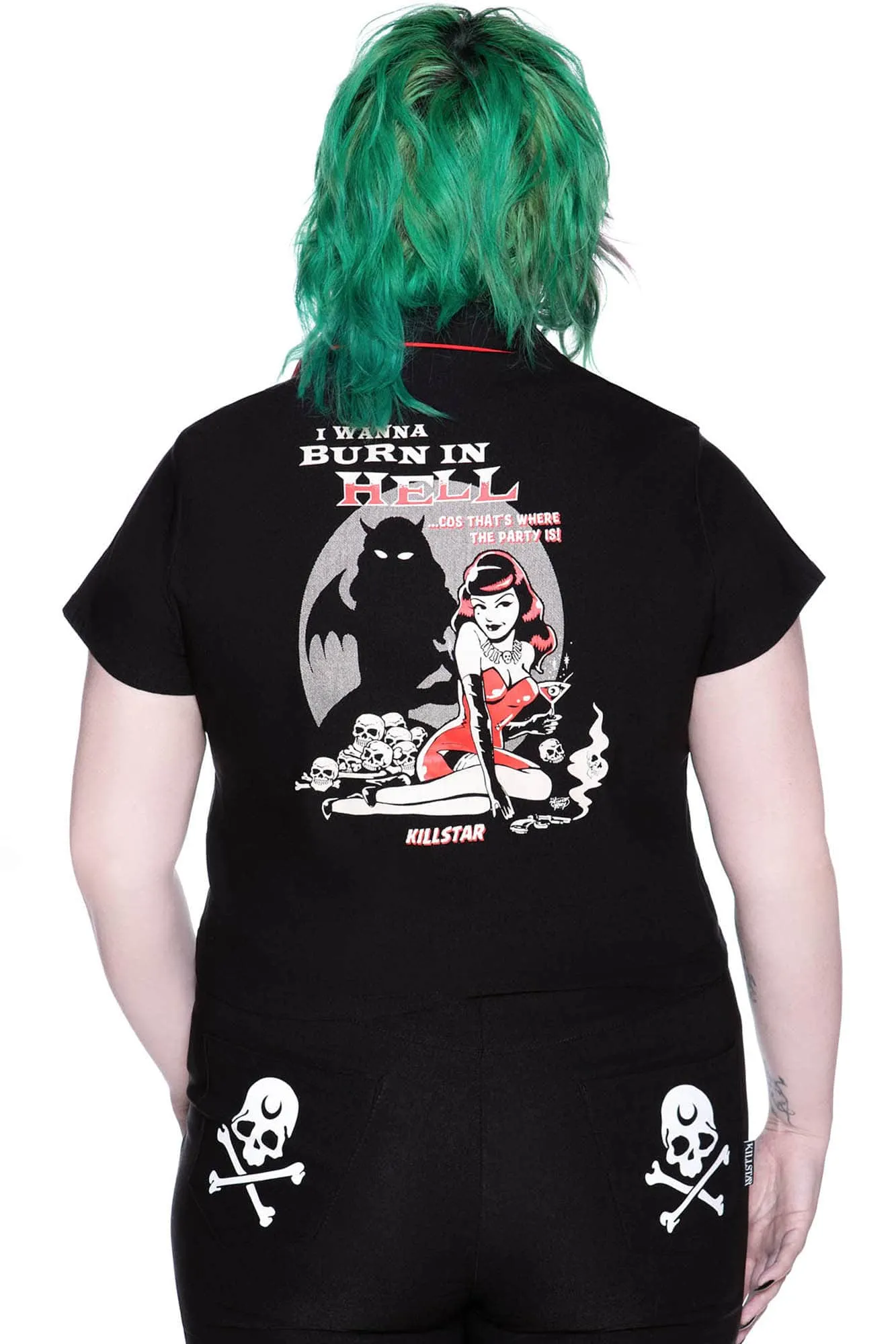 She Devil Crop Bowling Shirt [PLUS]