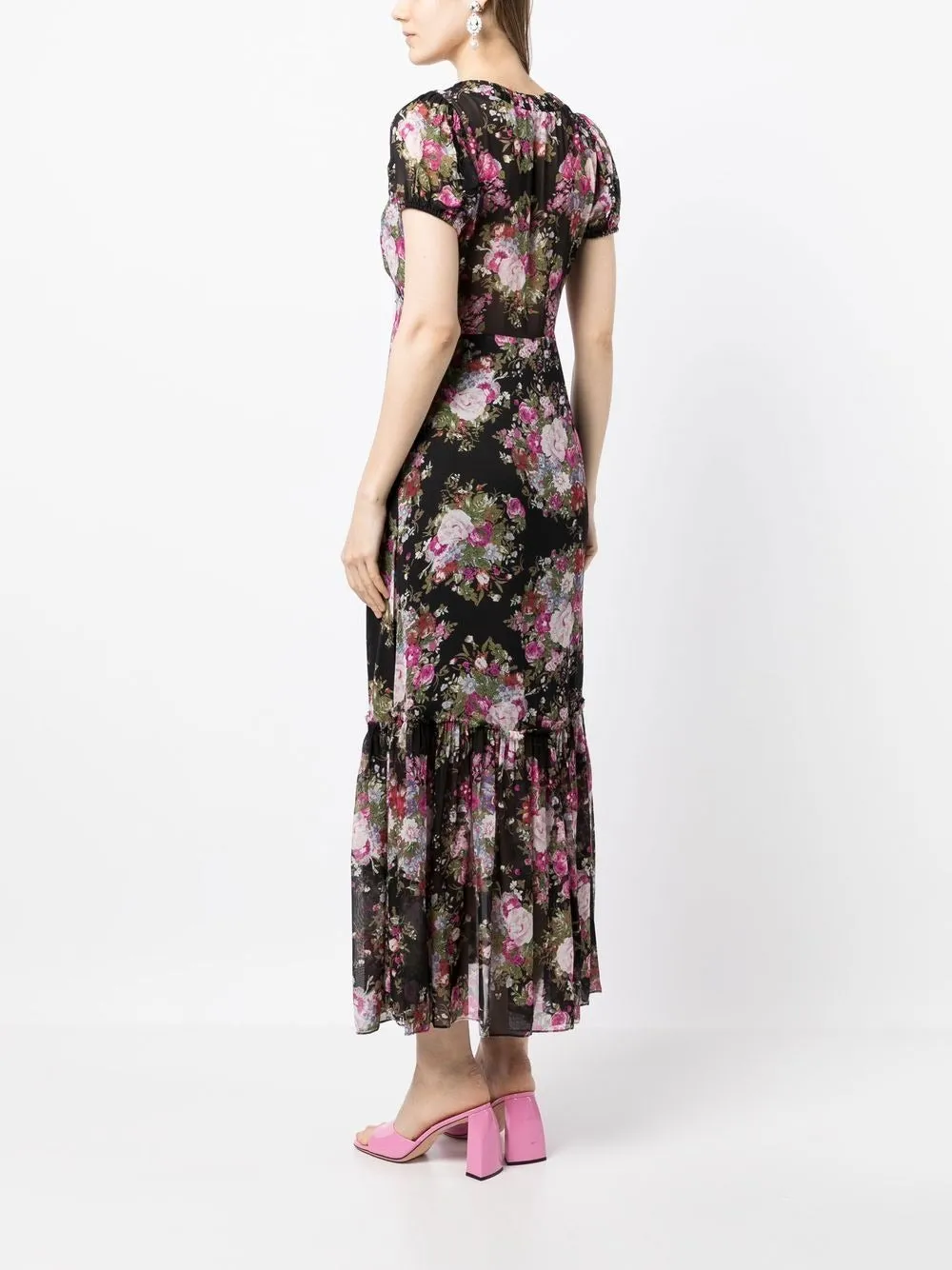 SHONTELLE FLORAL-PRINT MIDI DRESS MID MUS