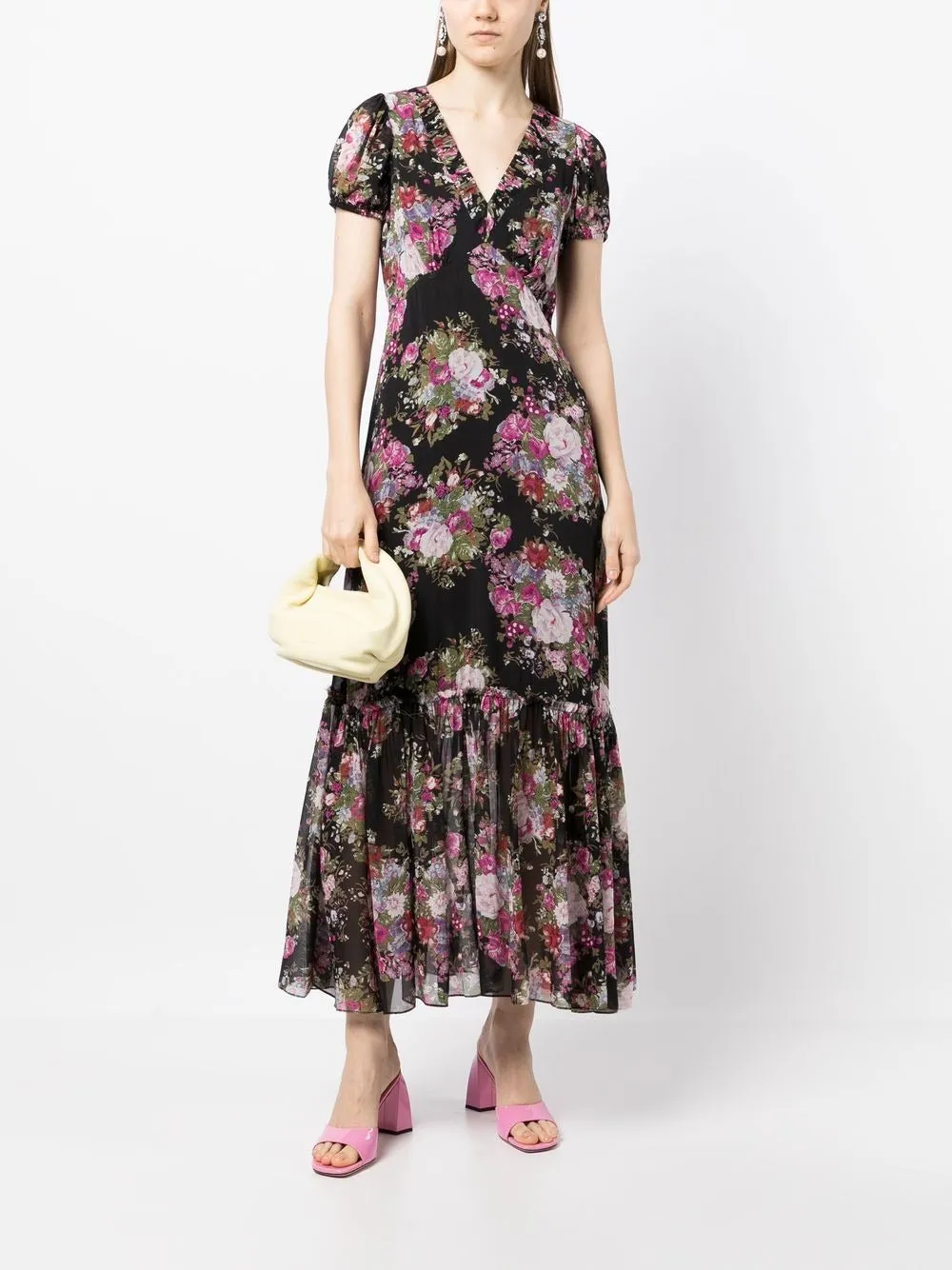 SHONTELLE FLORAL-PRINT MIDI DRESS MID MUS