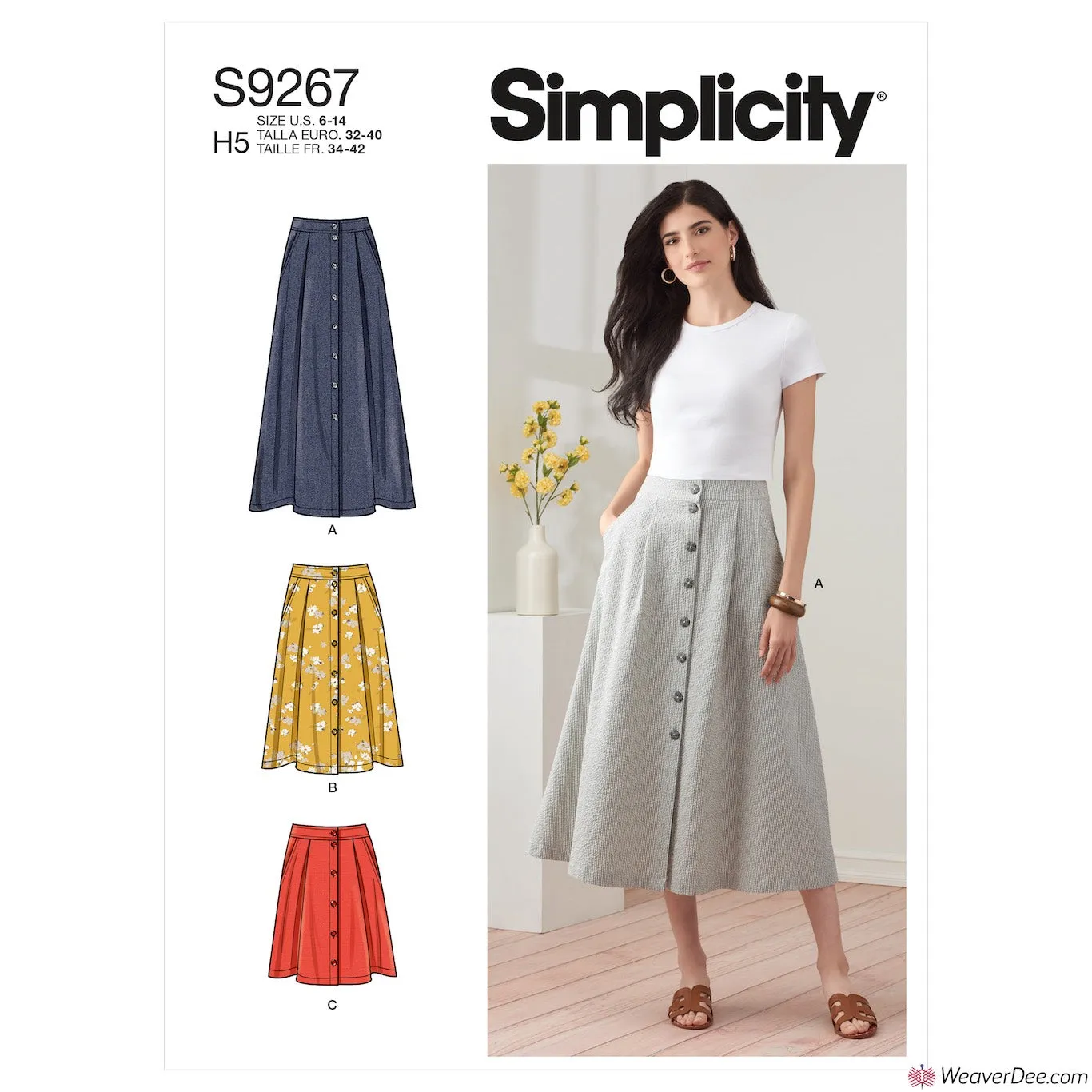 Simplicity Pattern S9267 Misses' Skirt In 3 Lengths