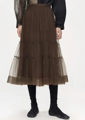 Skirts / JNBY A-line Long Layered Mesh Skirt