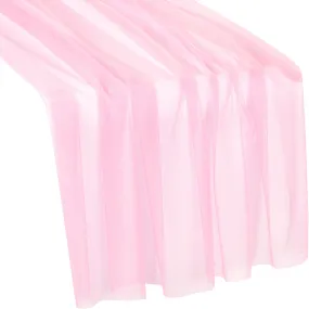 Soft Tulle Table Runner Extra Long 30" x 16ft - Pink